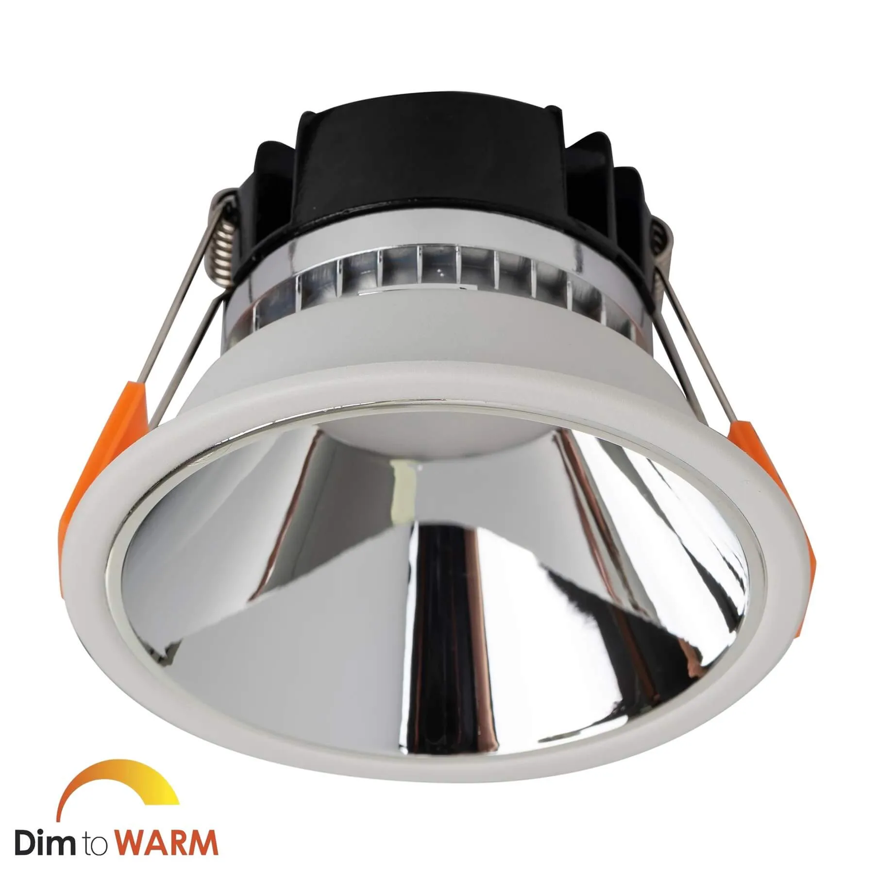 Havit Gleam HV5528D2W-WC White with Chrome Insert Dim-To-Warm 9w LED Downlight - 90mm Cutout