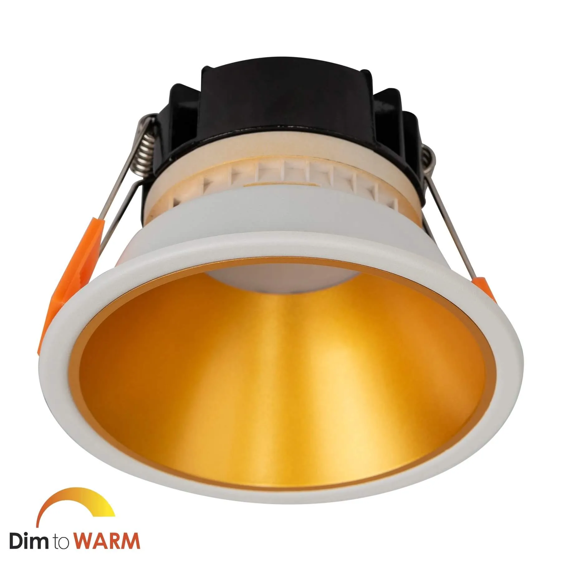 Havit Gleam HV5528D2W-WG White with Gold Insert Dim-To-Warm 9w LED Downlight - 90mm Cutout