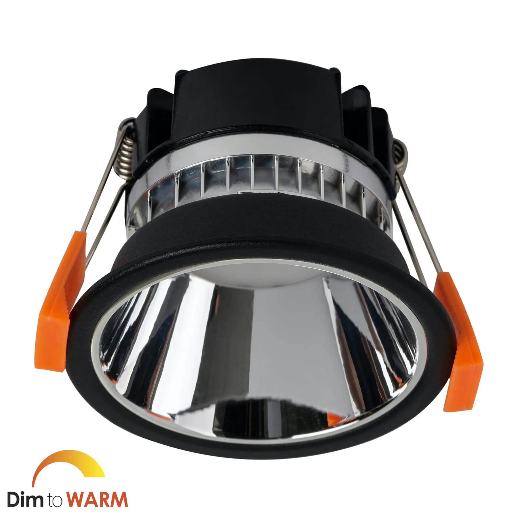 Havit Gleam HV5529D2W-BC Black with Chrome Insert Dim-To-Warm 9w LED Downlight - 76mm Cutout