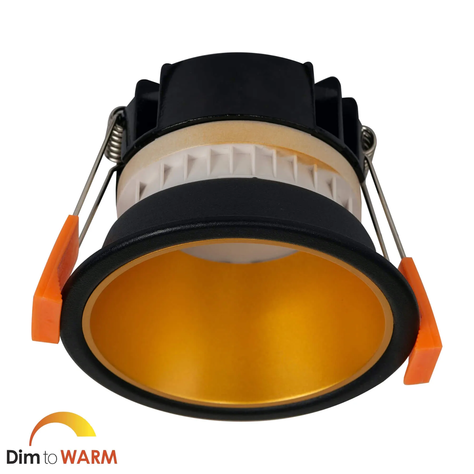 Havit Gleam HV5529D2W-BG Black with Gold Insert Dim-To-Warm 9w LED Downlight - 76mm Cutout