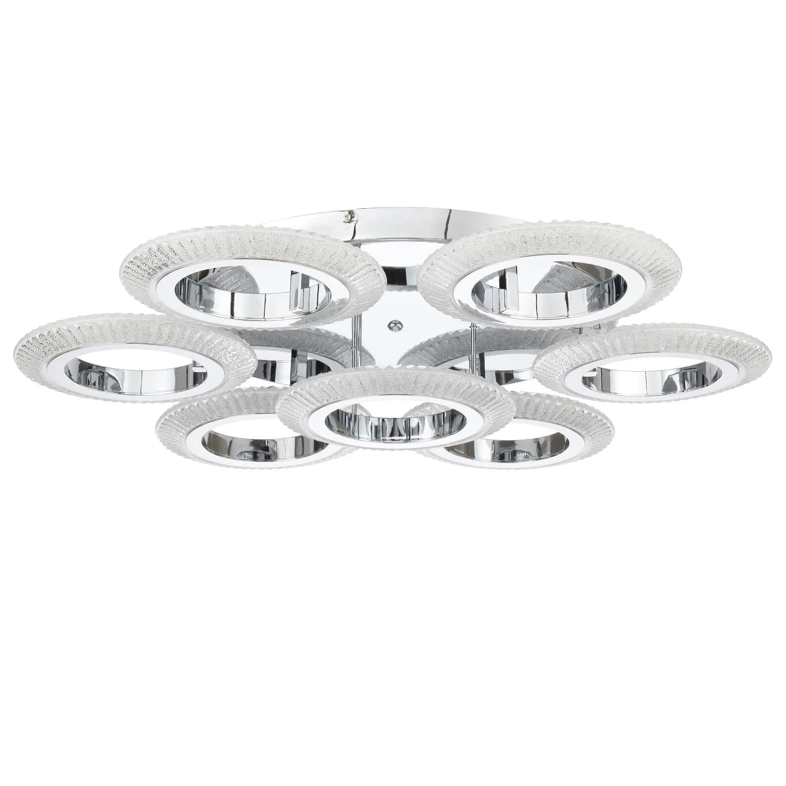 Telbix Luna 7 Ring CTC LED Ceiling Pendant Light in Chrome