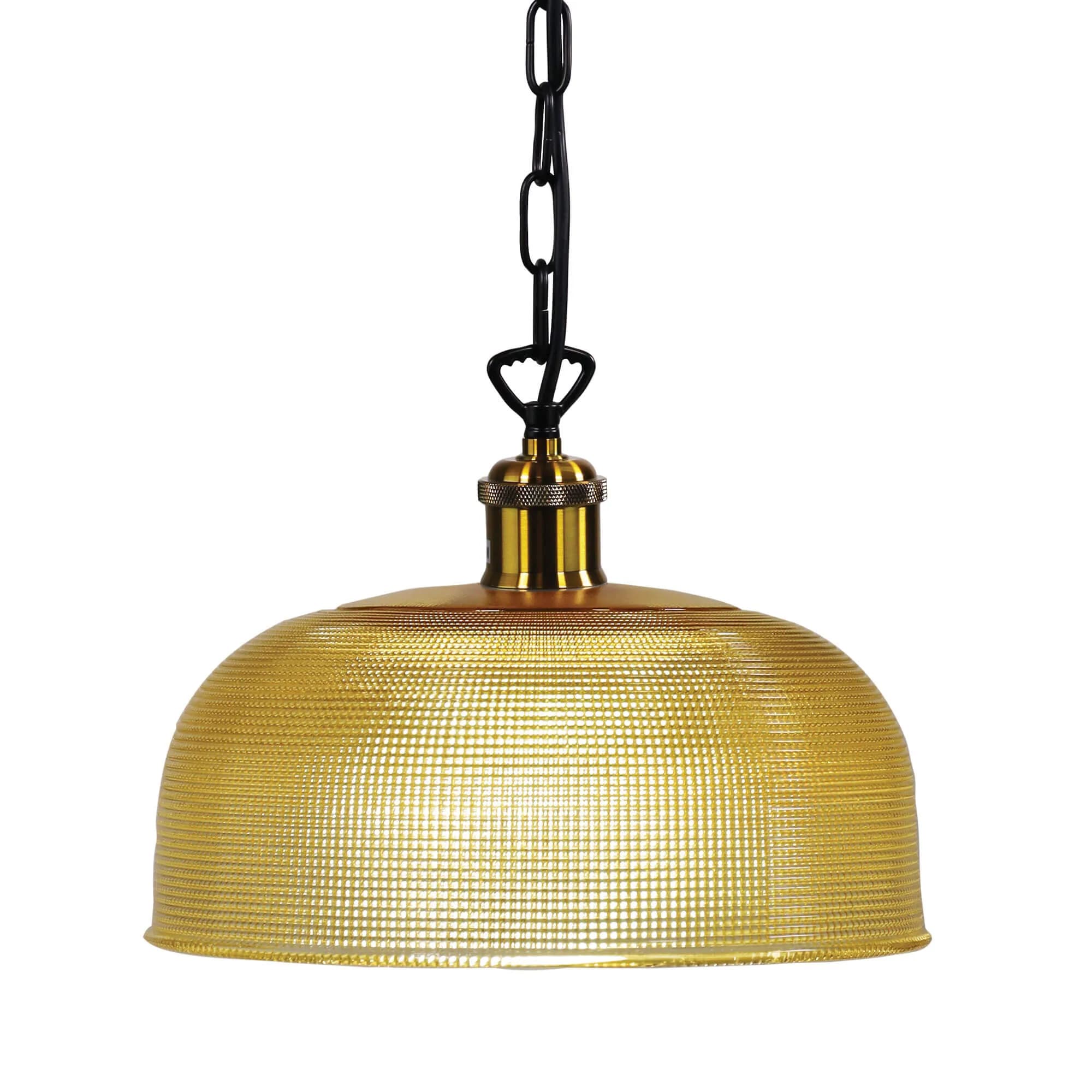 Oriel Maison 27 Amber Halophane Glass 1 Light Ceiling Pendant