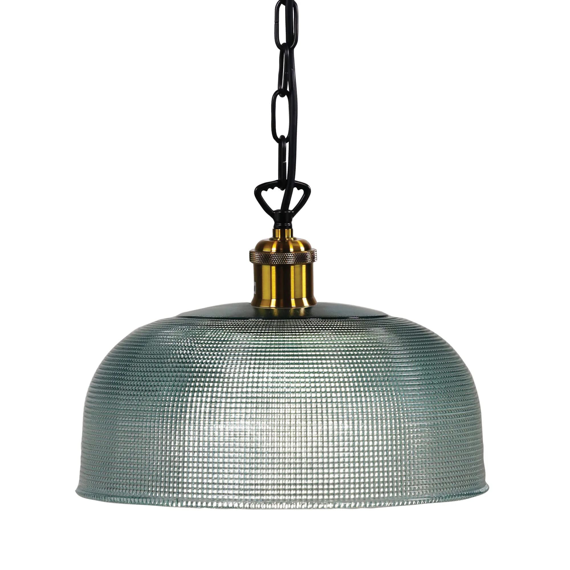 Oriel Maison 27 Blue Halophane Glass 1 Light Ceiling Pendant