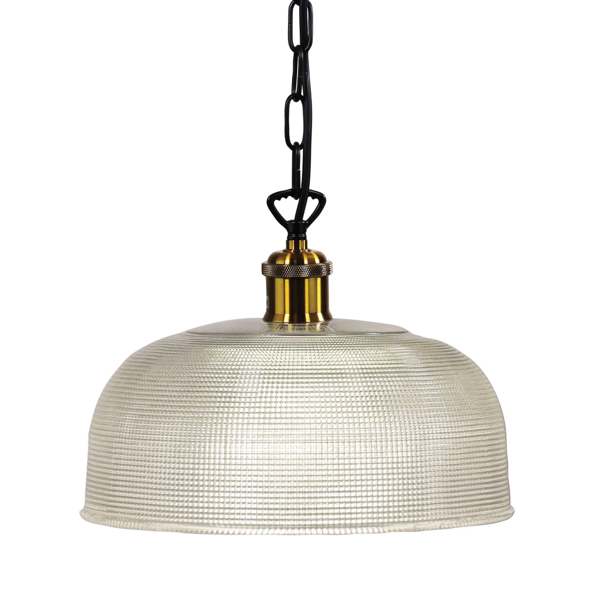 Oriel Maison 27 Clear Halophane Glass 1 Light Ceiling Pendant