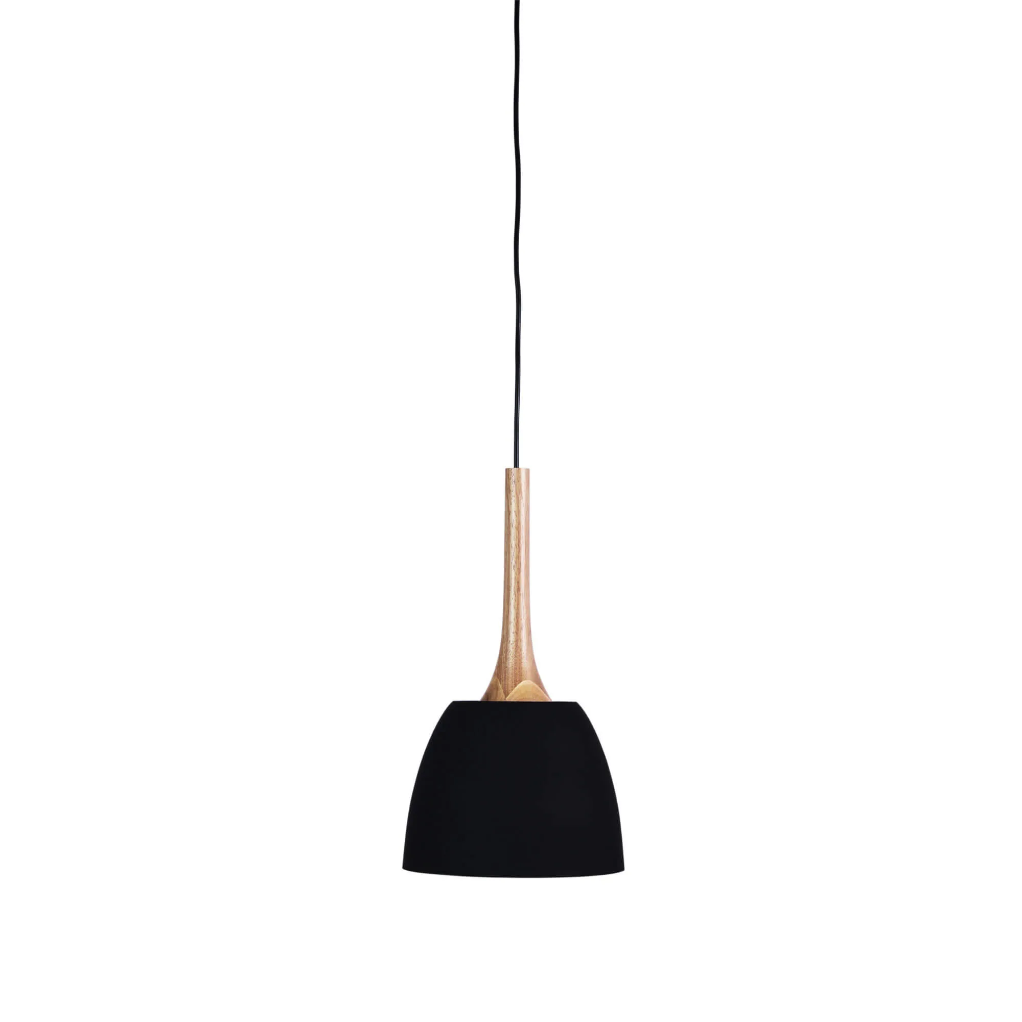 Oriel Malt 22 Black and Timber Retro Industrial Ceiling Pendant Light