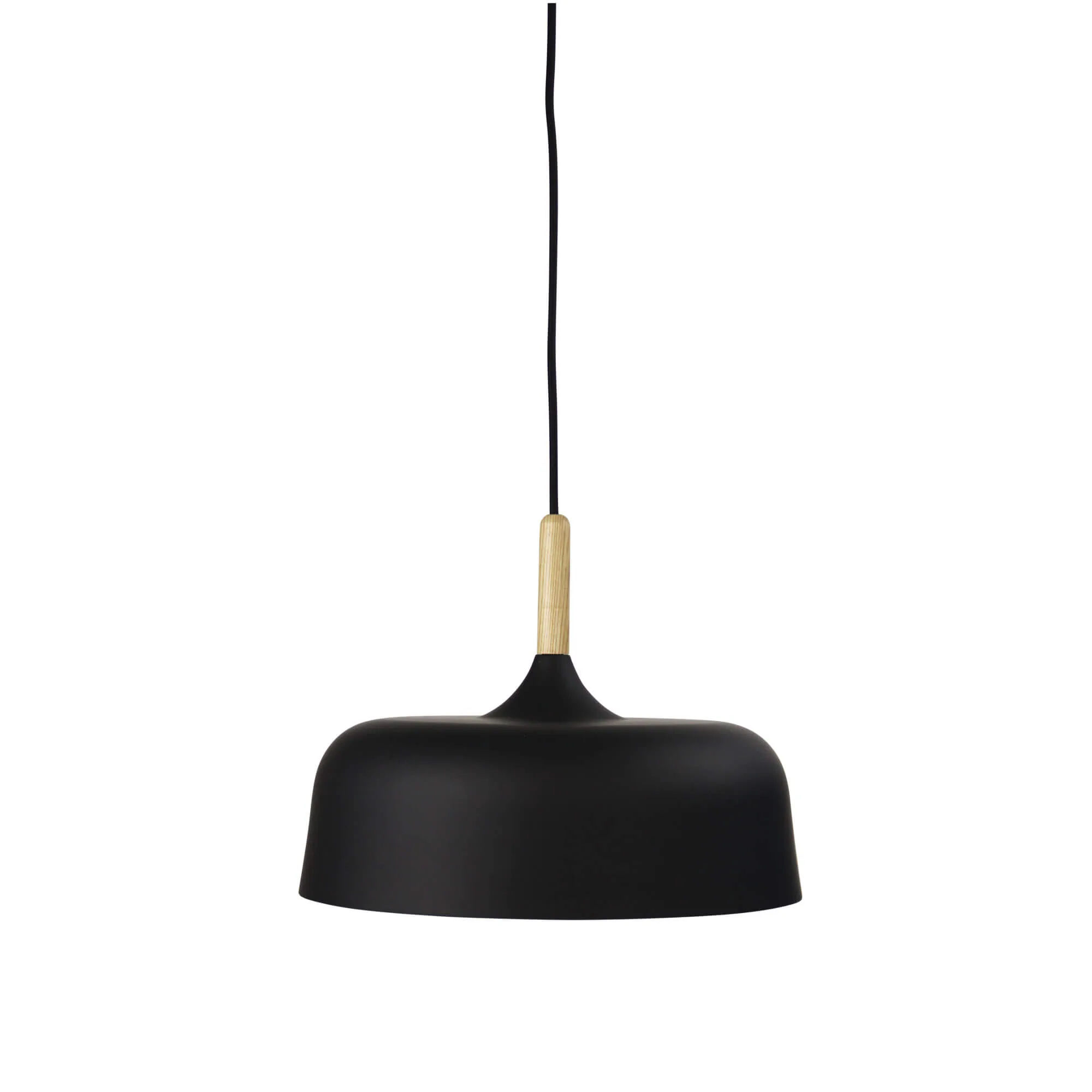 Oriel Malt 32 Black and Timber Retro Industrial Ceiling Pendant Light