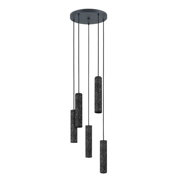 Eglo Mentalona Black Terrazzo 5 Light Round Cluster Ceiling Pendant