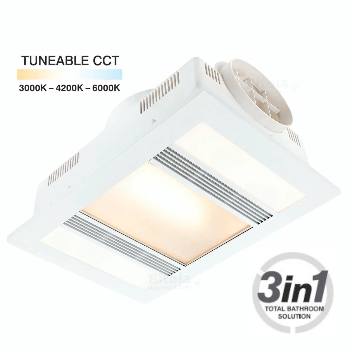 Brilliant Marvel Bathroom 3-in-1 Heater / Exhaust Fan / Tri-Colour LED Light