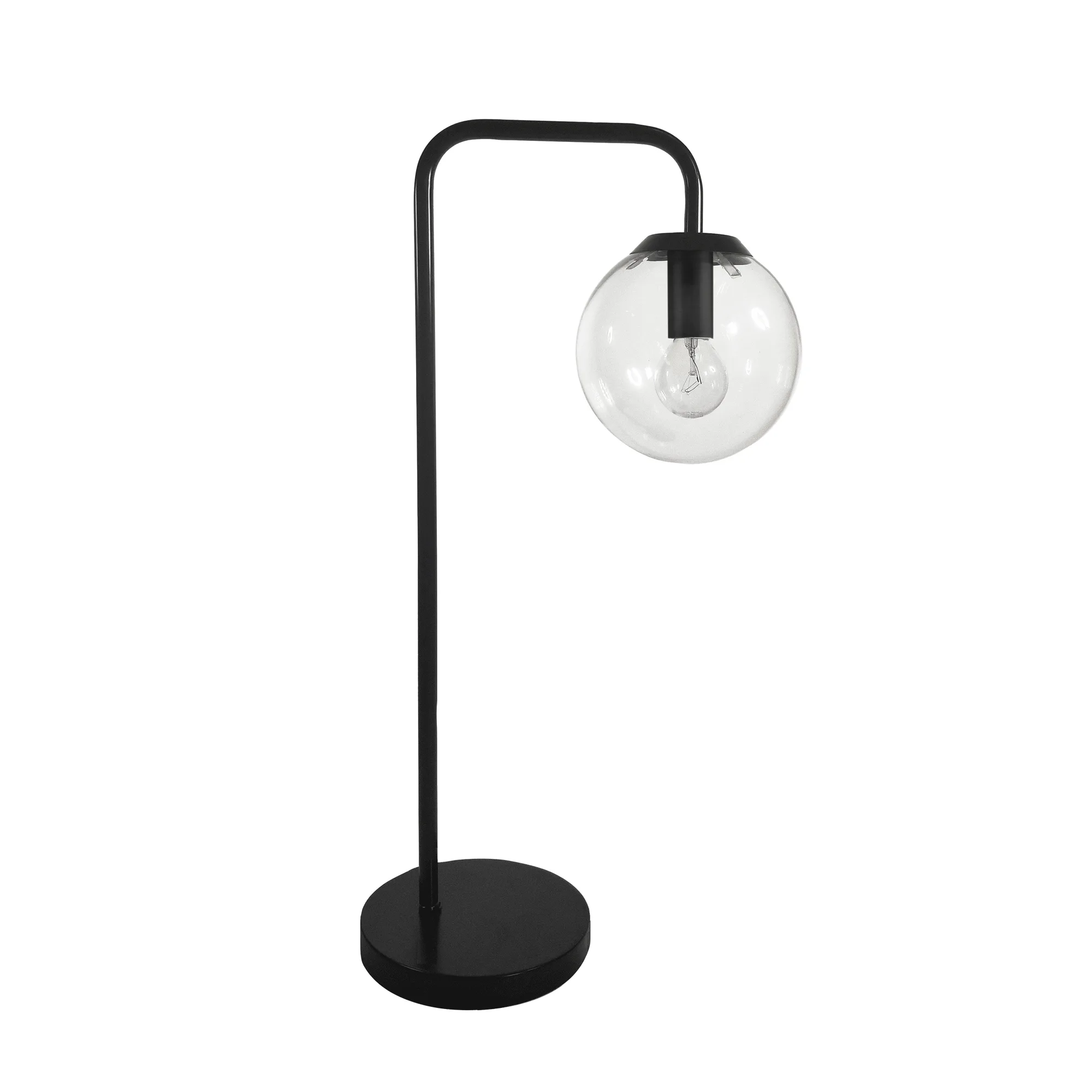 Oriel Newton Black Metal and Glass Table Lamp