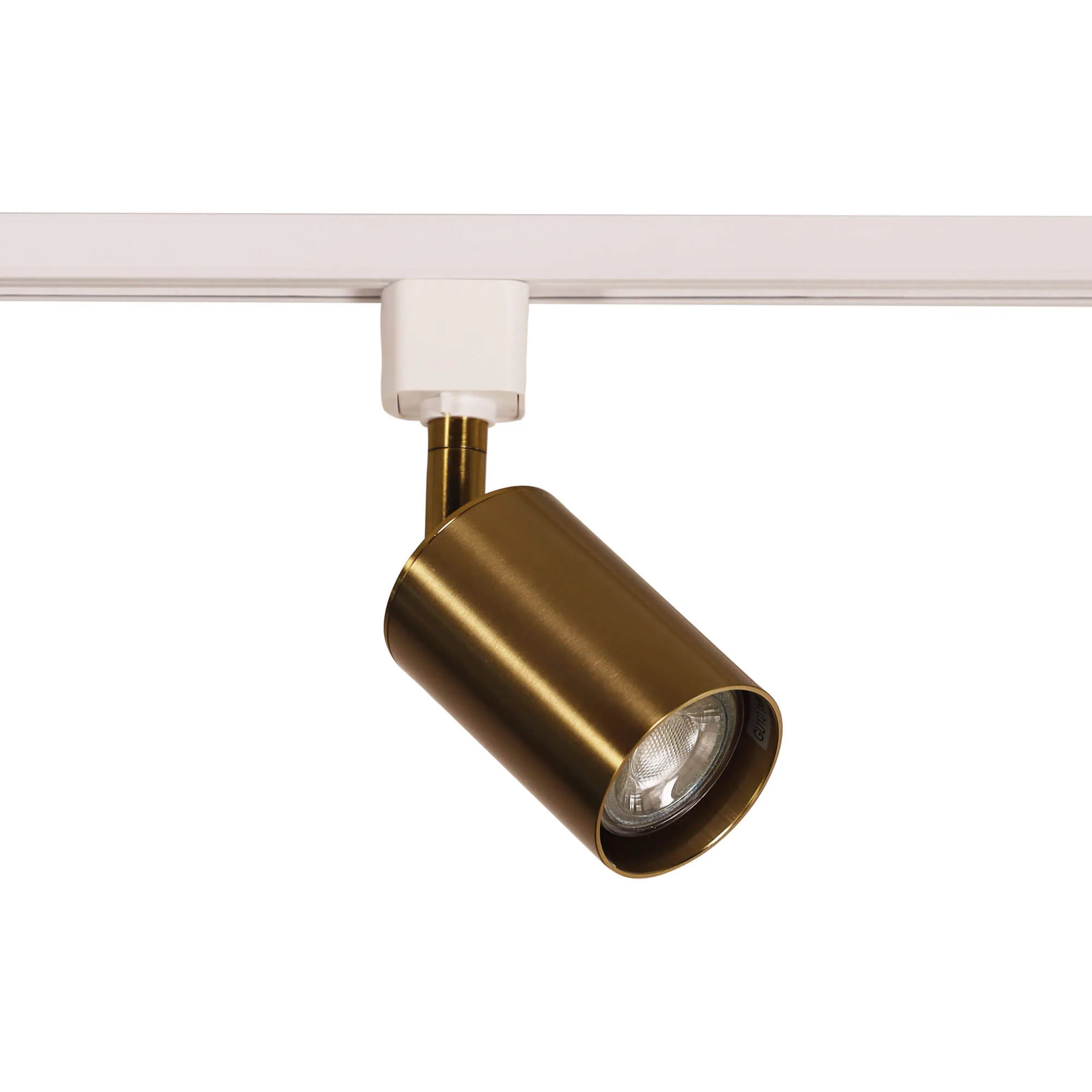 Oriel Bridge LED Track Light Head Spotlight White &amp; Satin Brass