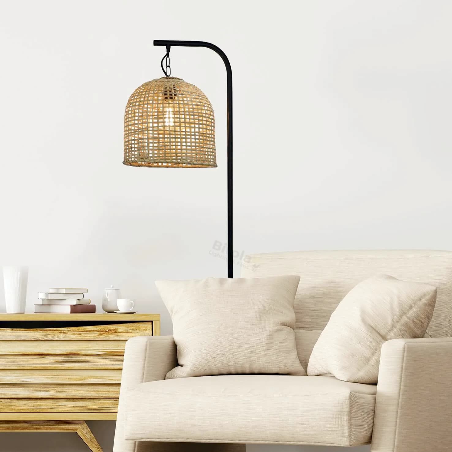 Oriel Jess Floor Lamp with Batur Rattan Shade