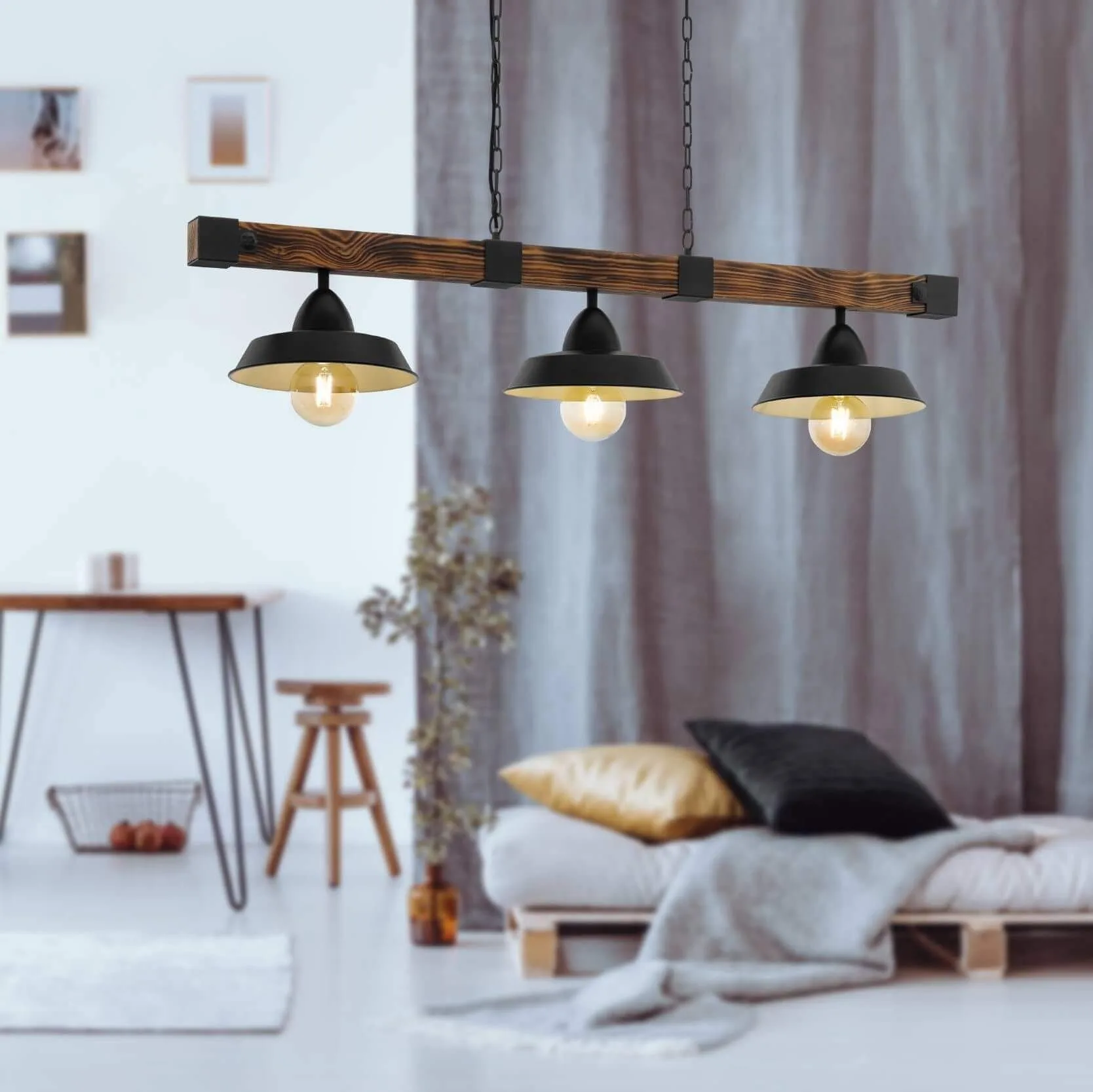Eglo Oldbury 3 Light Rustic Style Ceiling Pendant