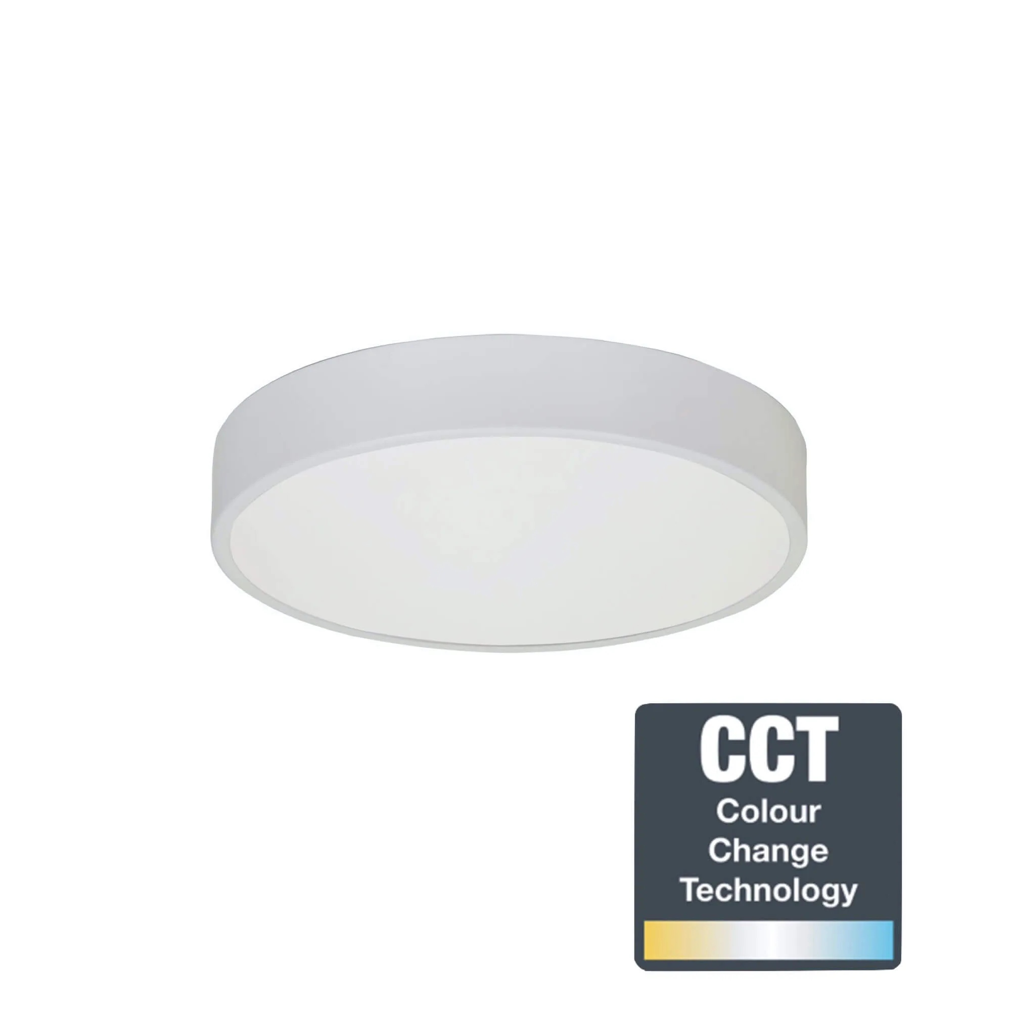 Oriel Orbis 30cm White Flush Mount 12w LED Tri-Colour Ceiling Oyster Light