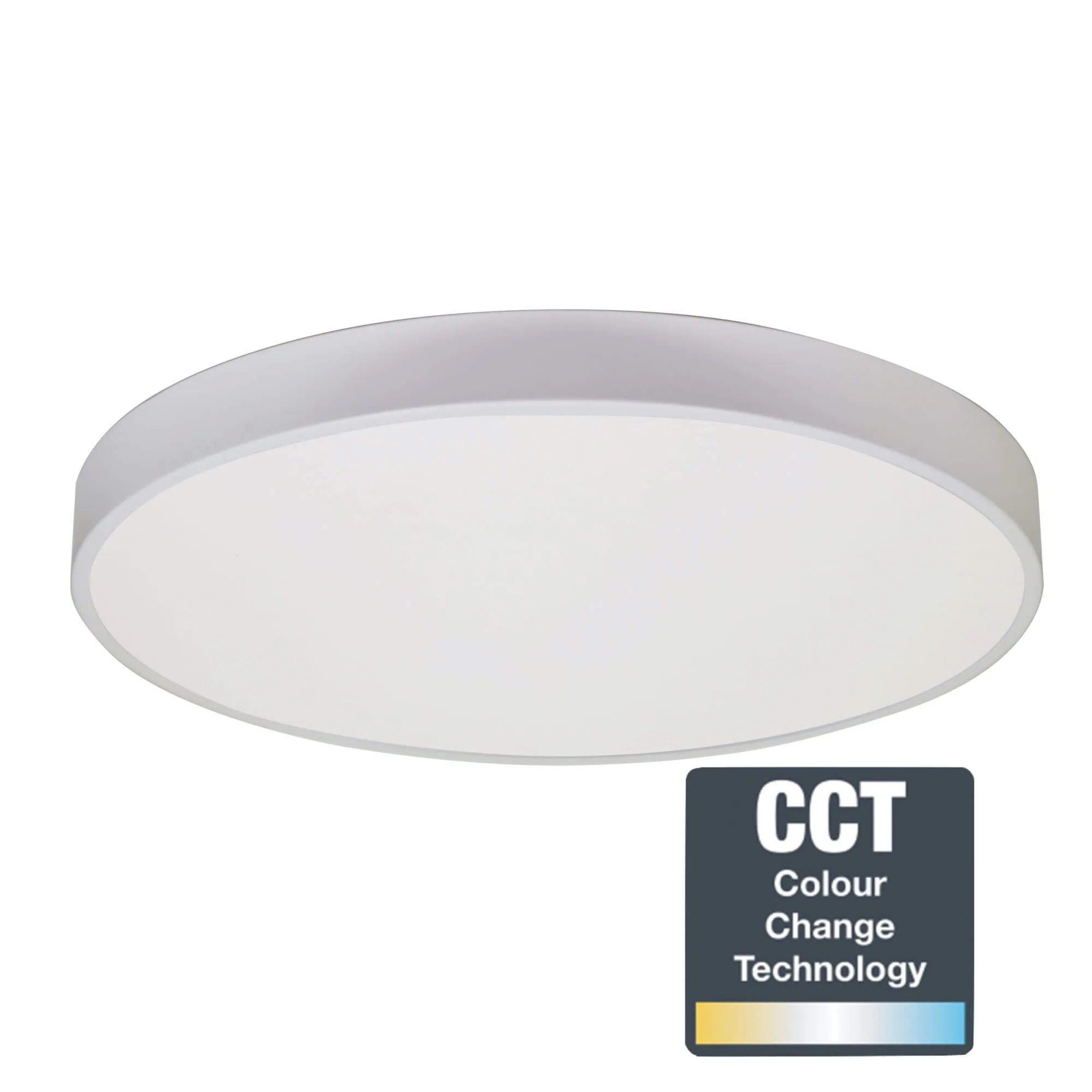 Oriel Orbis 50cm White Flush Mount 30w LED Tri-Colour Ceiling Oyster Light