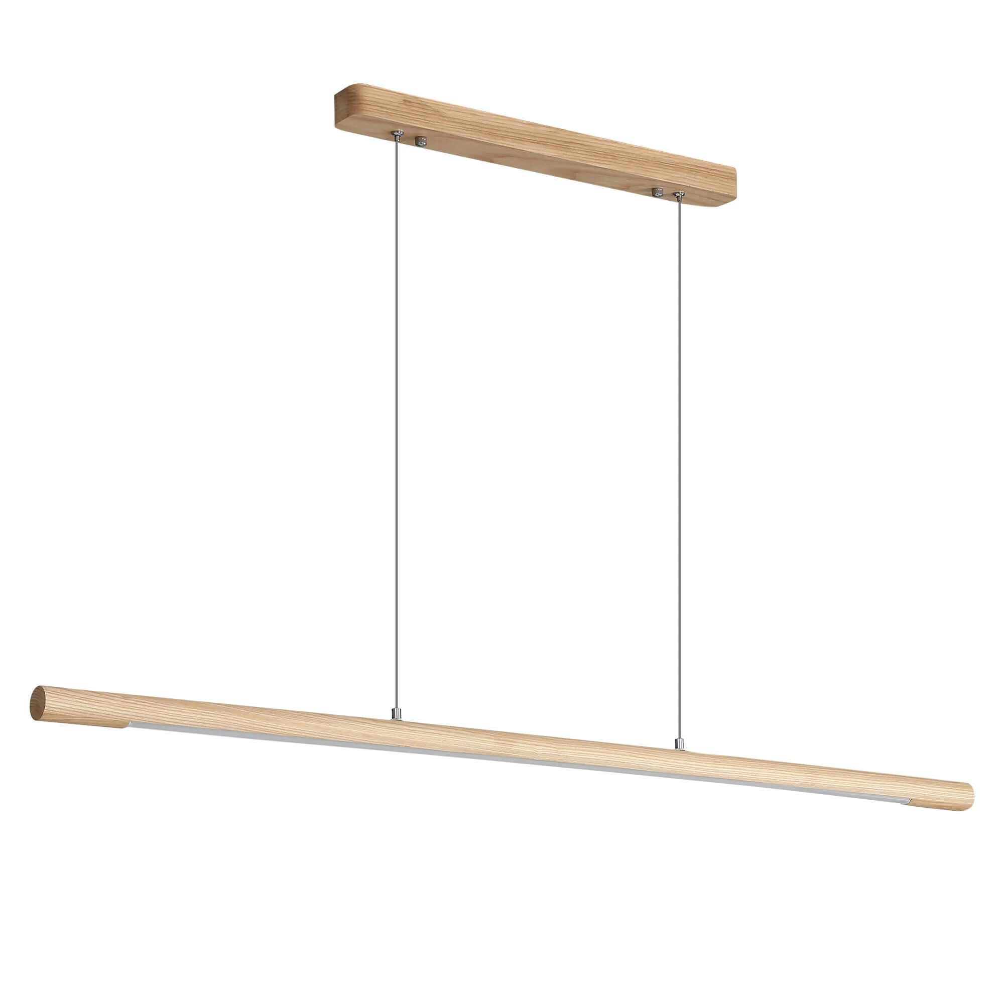 Oriel Caber Hand-Finished Ash Wood Linear 20w LED Ceiling Pendant Light