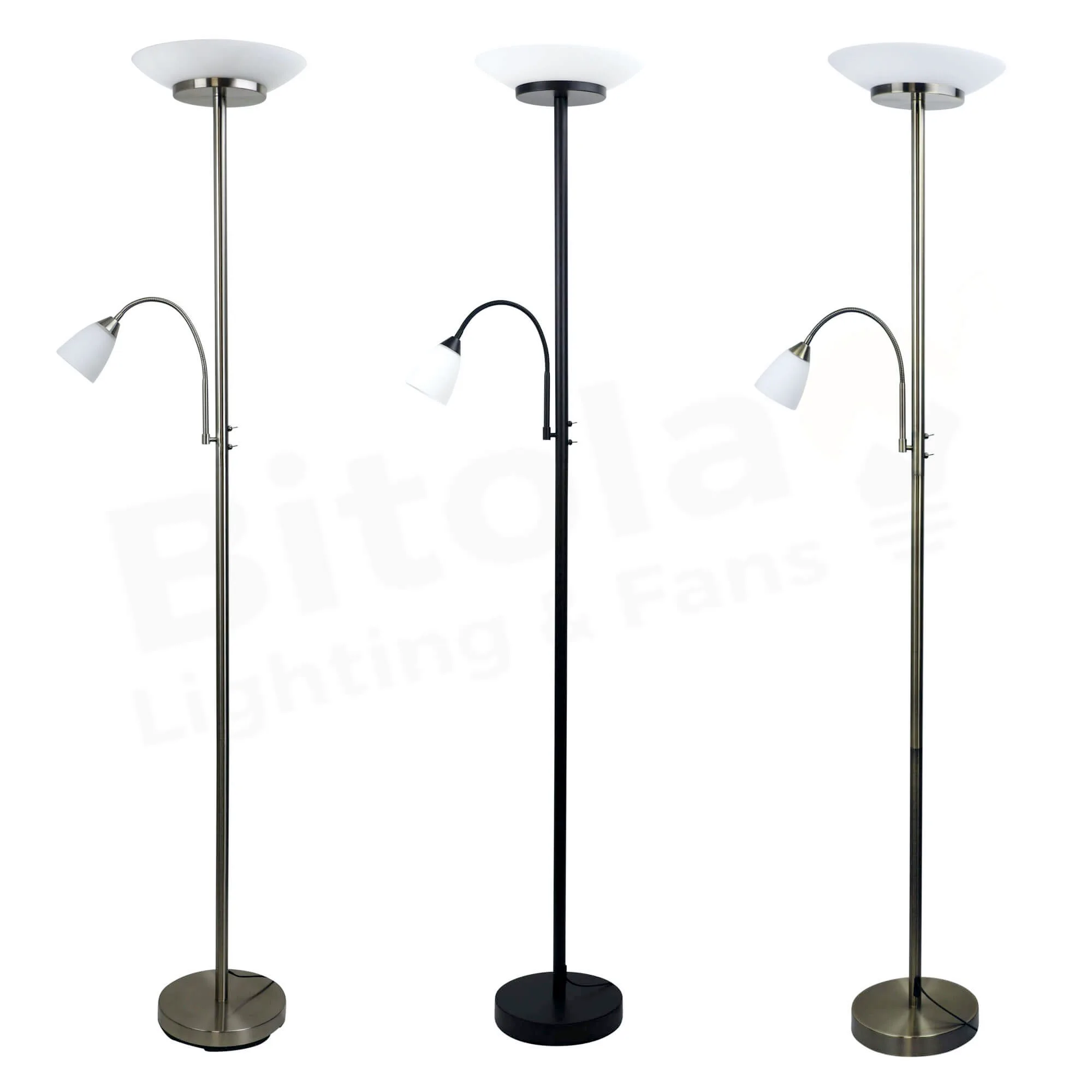 Oriel Siena Mother and Child LED Floor Lamp with Side Reading Light