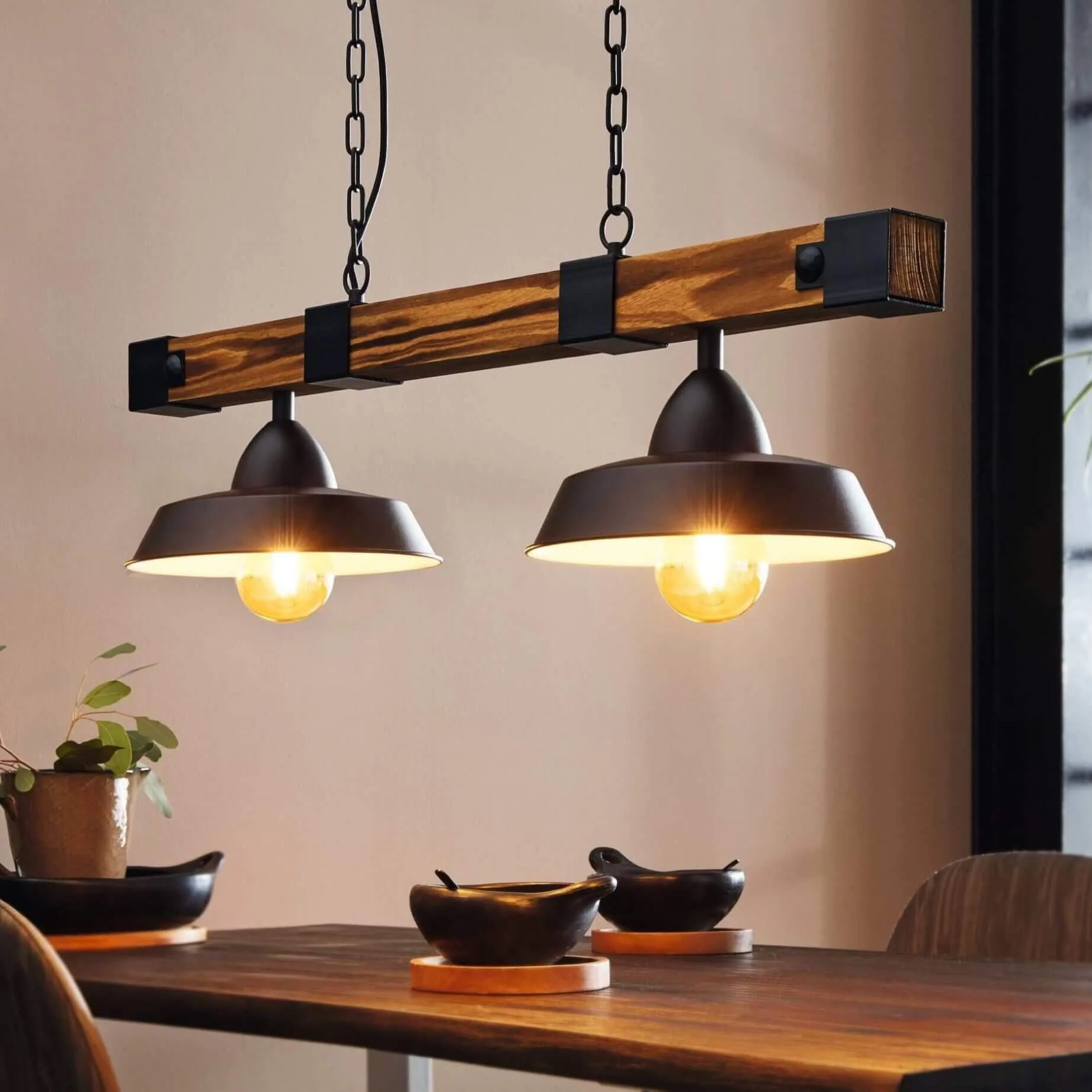 Eglo Oldbury 2 Light Rustic Style Ceiling Pendant