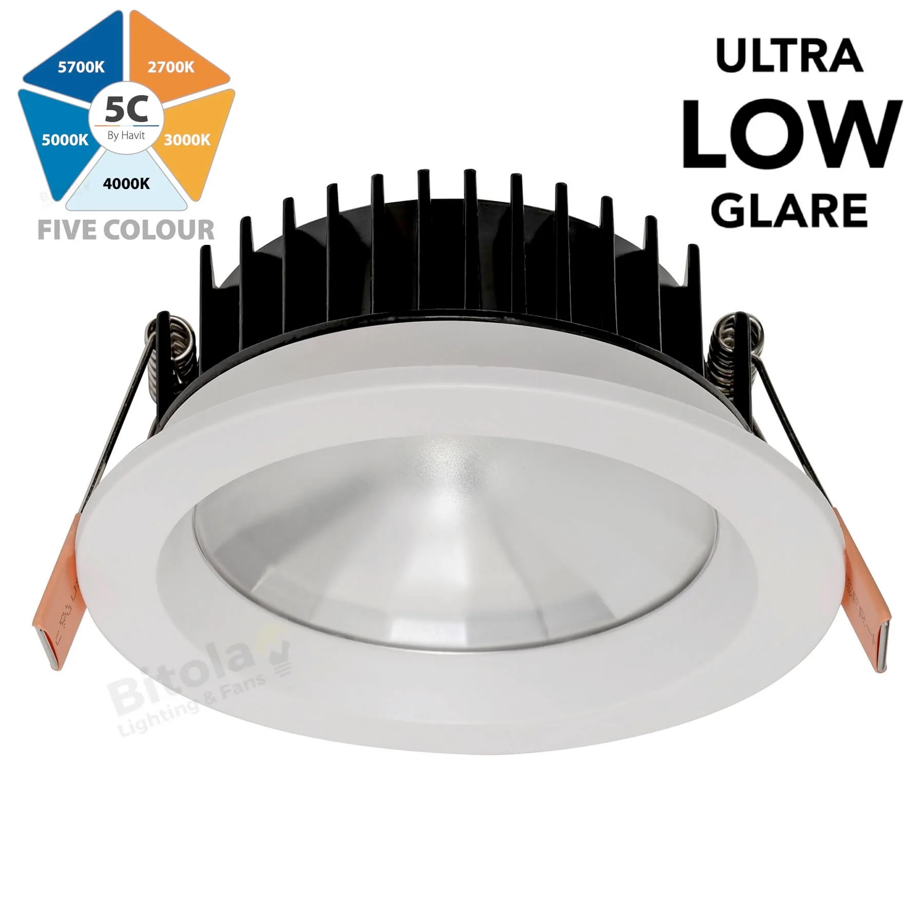 Havit Ora White HV5531T-WHT Five-Colour CCT 13w LED Downlight - 90 CRI Low Glare
