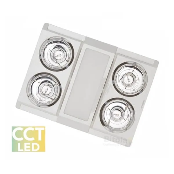 Martec Profile Panel 4 Heat Bathroom 3-in-1 Exhaust Fan with Tri-Colour LED Light