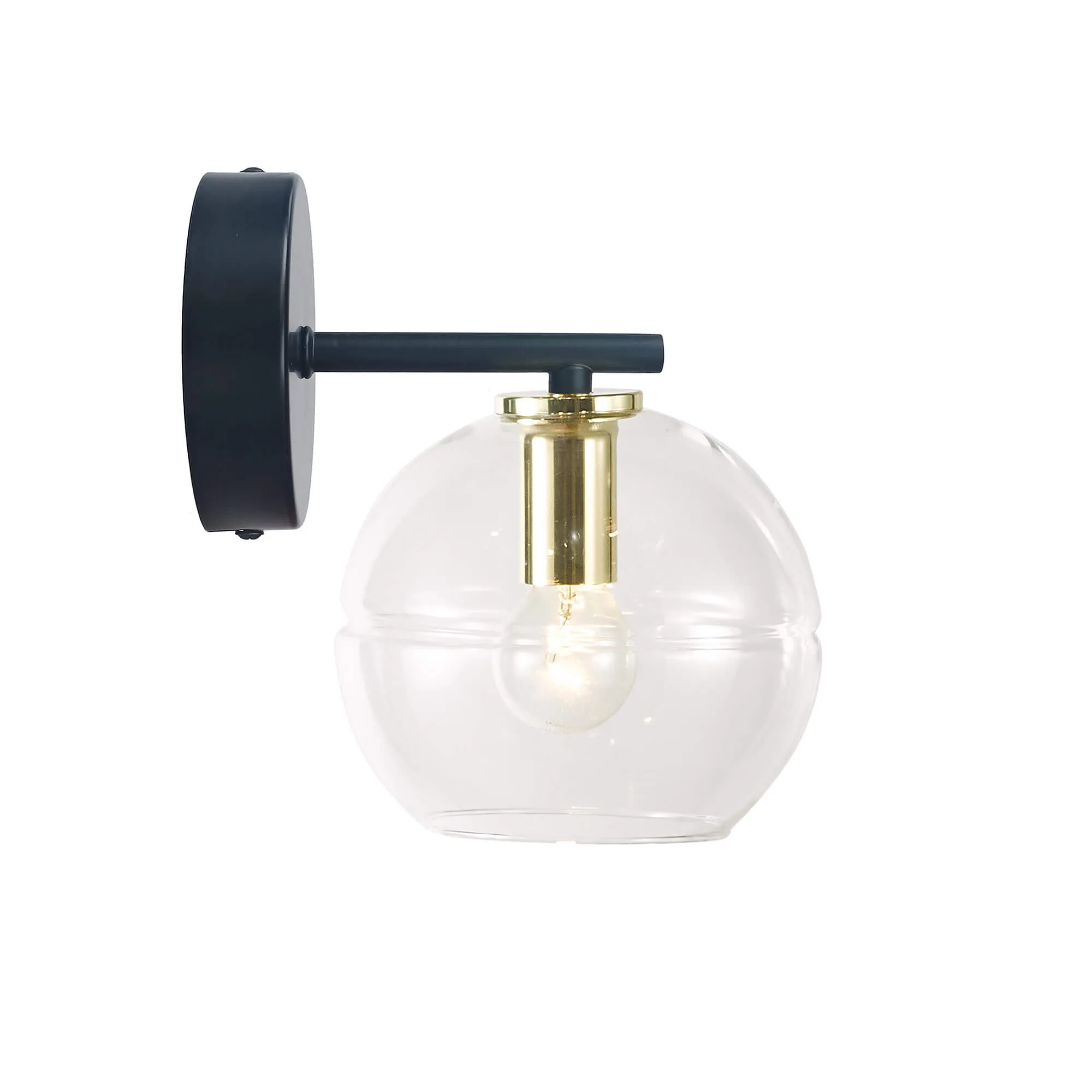 Oriel Reno Clear Glass Wall Light Sconce