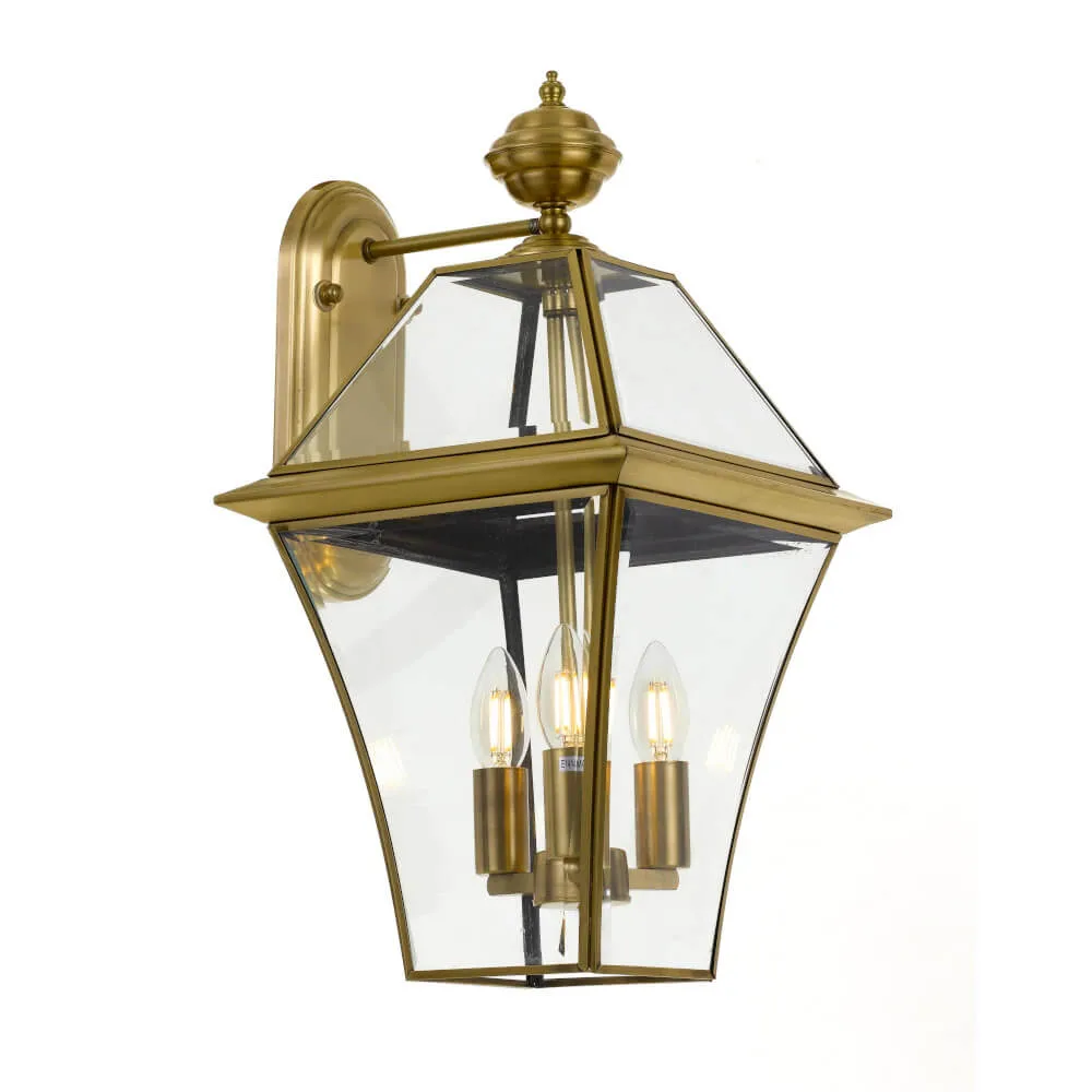Telbix Rye 27 Large Solid Brass Outdoor Wall Coach Light - Black or Brass Gold