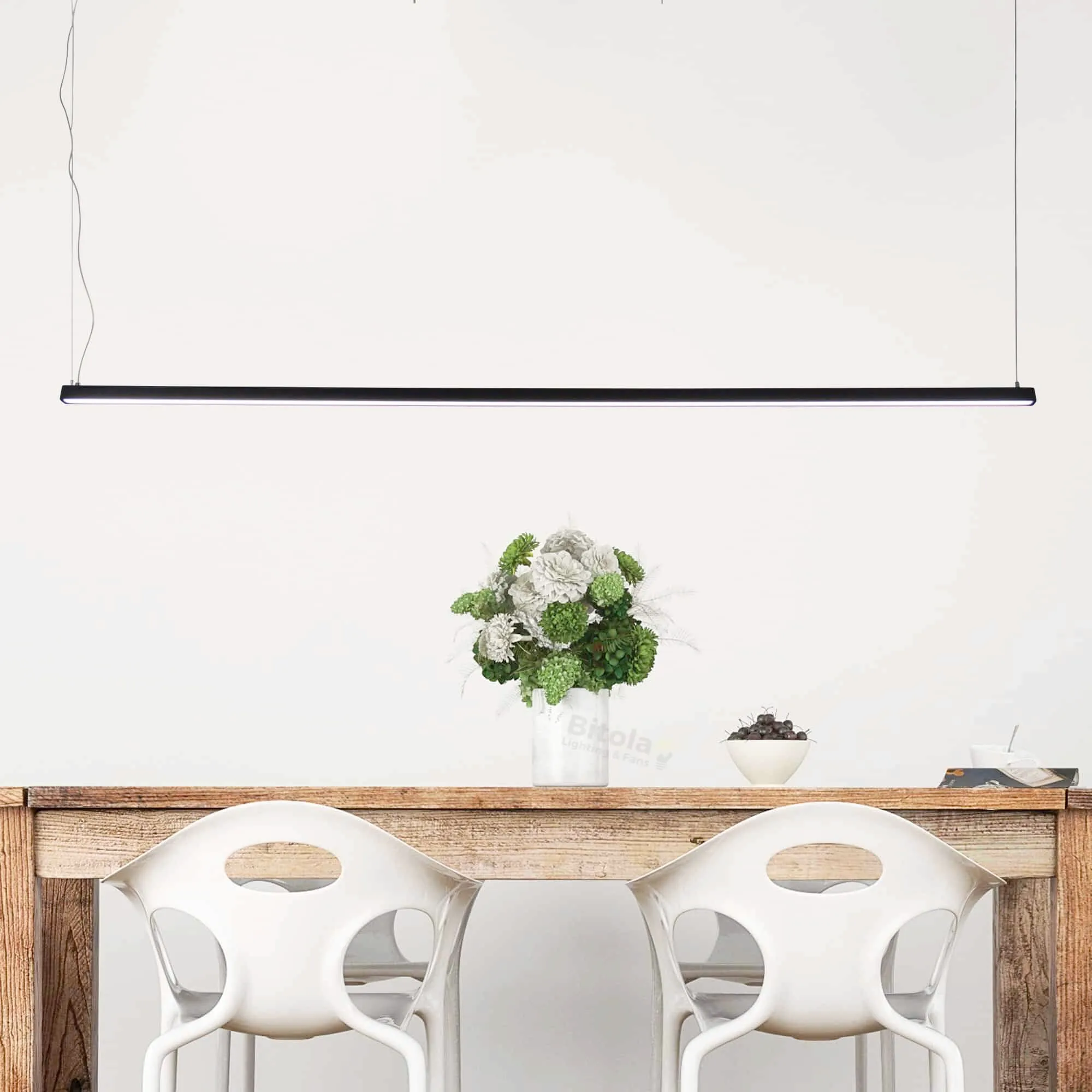 Oriel Shard 180cm Linear 30w LED Pendant Light in Black - 4000K