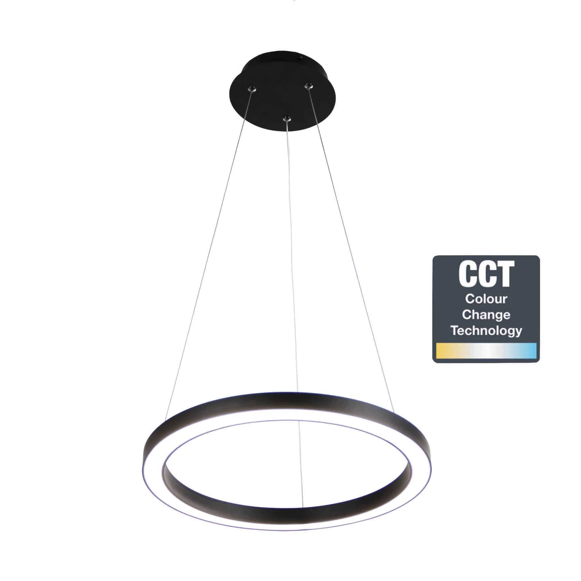Oriel Nebula 40cm CCT Tri-Colour 18w Dimmable LED Halo Ring Pendant Light