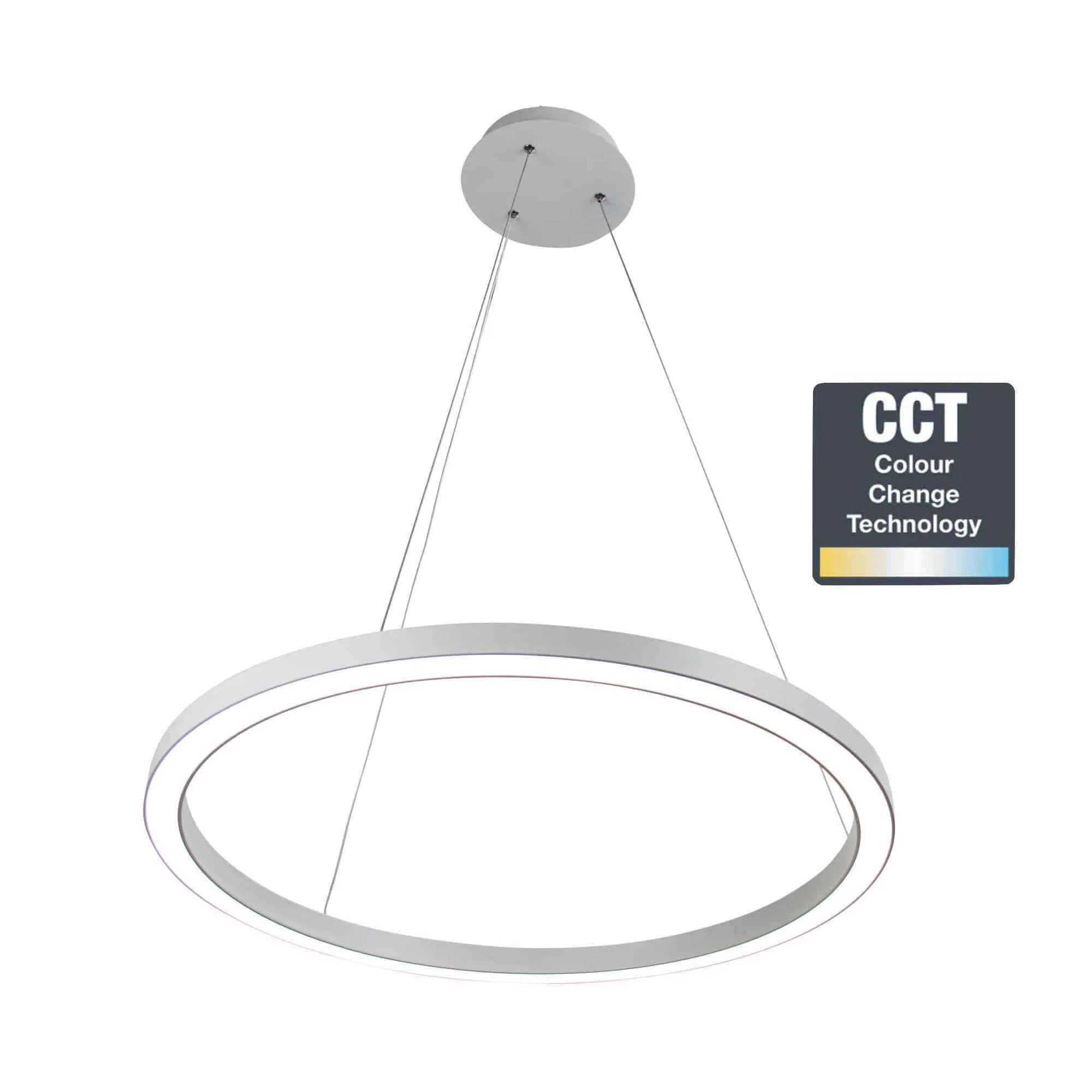 Oriel Nebula 60cm CCT Tri-Colour 24w Dimmable LED Halo Ring Pendant Light