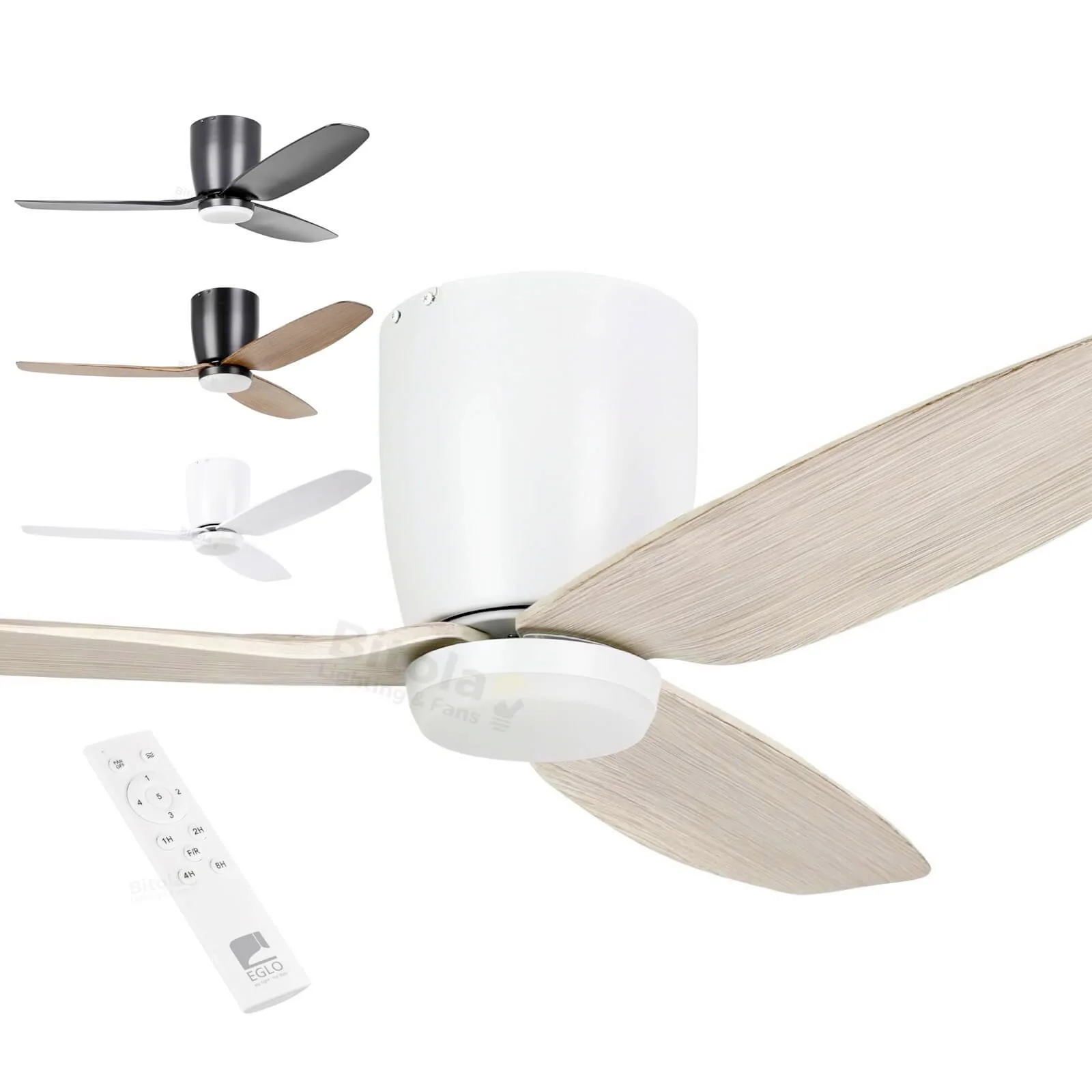 Eglo Seacliff 44" DC Ceiling Hugger Fan with Tri-Colour 15w LED Light