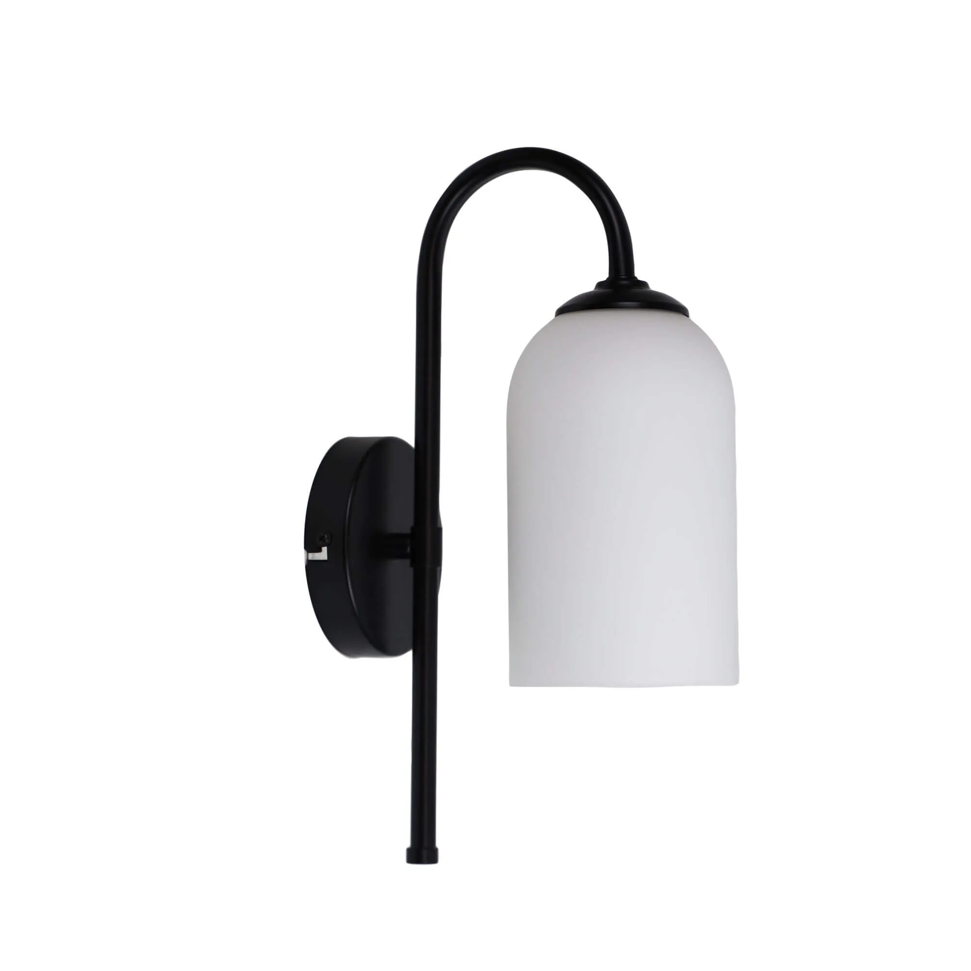 Oriel Arlington Wall Light Opal Glass Black