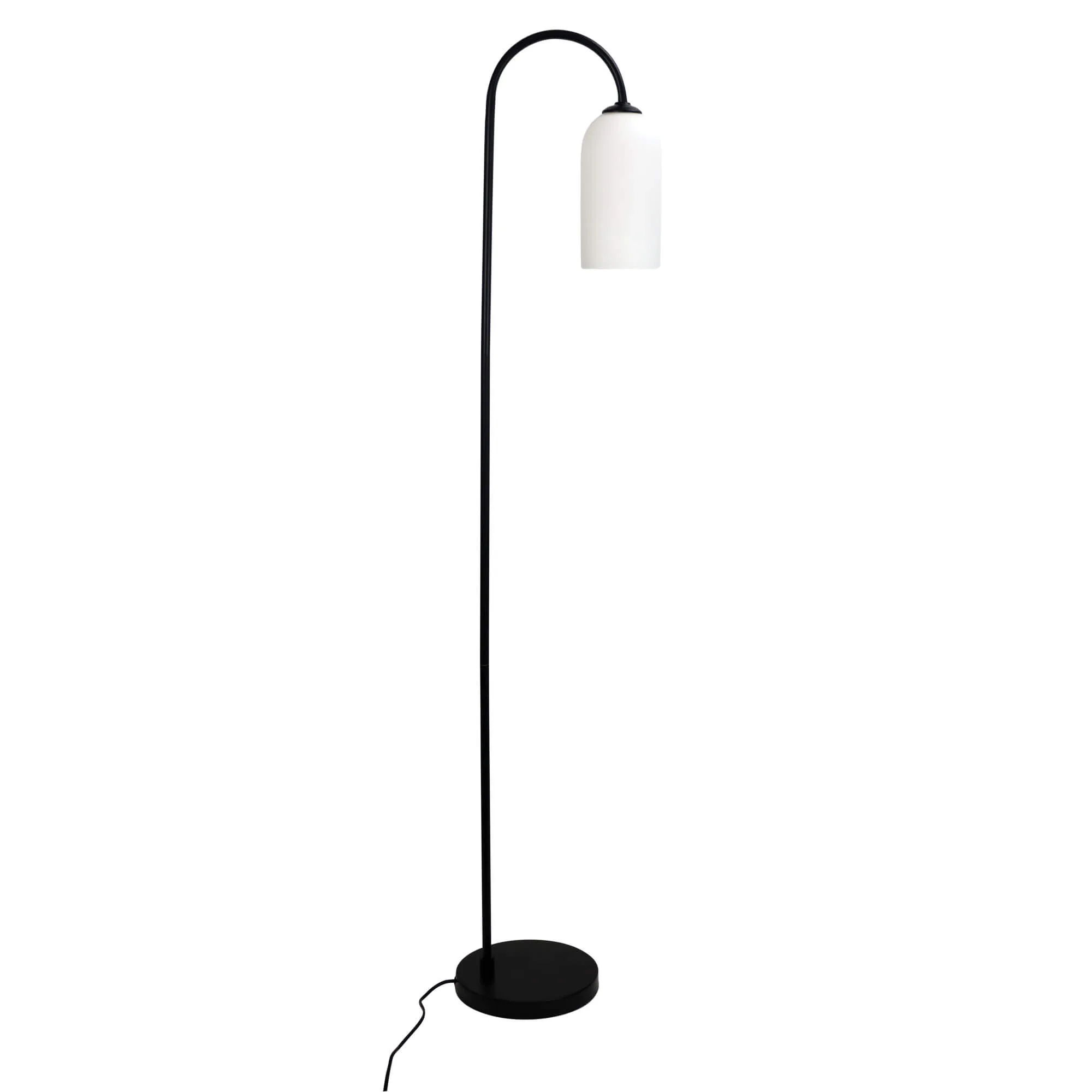 Oriel Arlington Floor Lamp Opal Glass Black