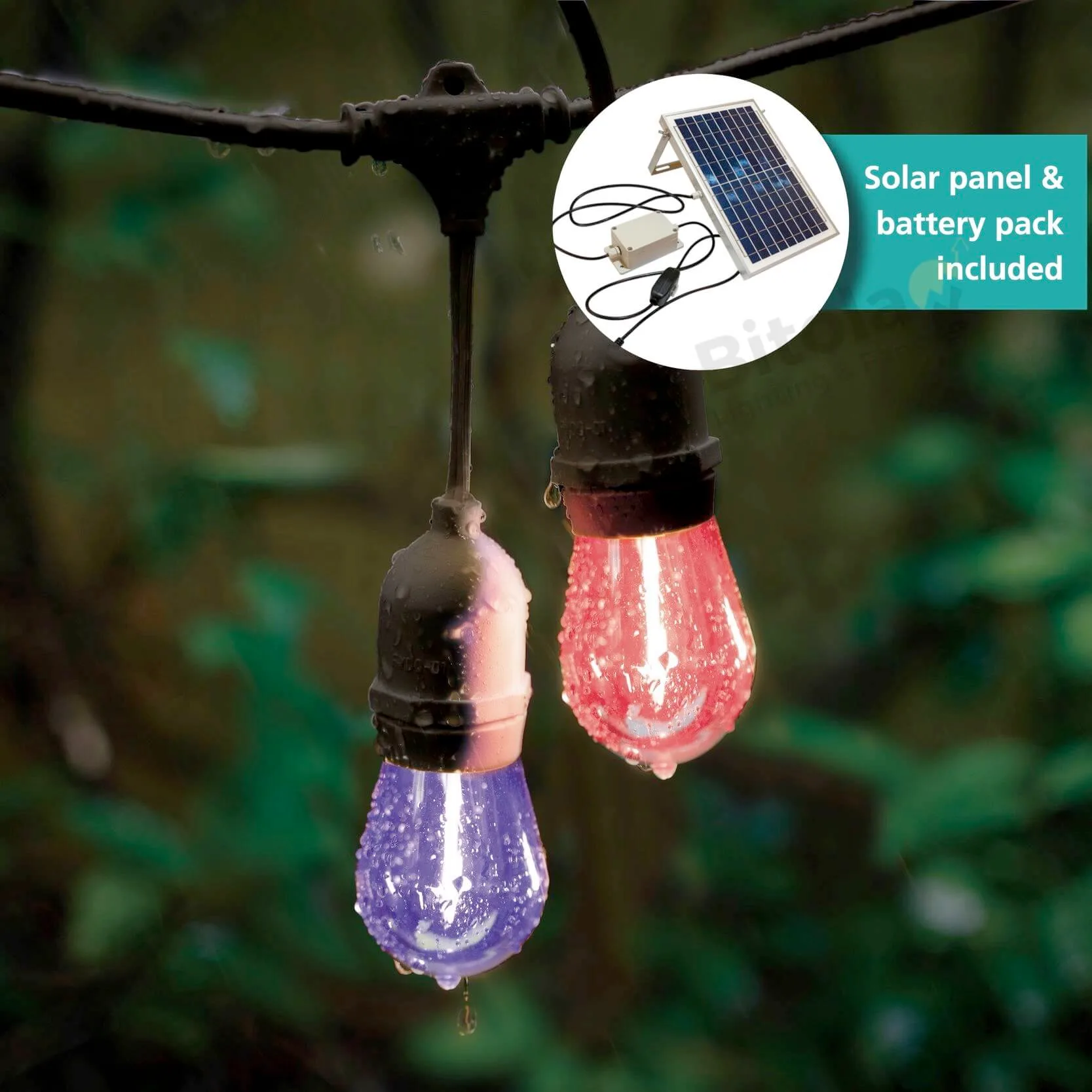 Eglo Festoon-1 Solar Kit 10xE27 12V Multicolour Black Hanging