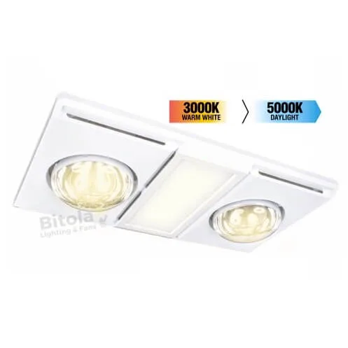 Brilliant Supernova-II 2 Heat Bathroom 3-in-1 Exhaust Fan with CCT LED Light