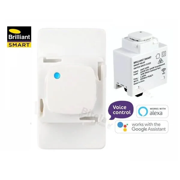 Brilliant Smart Relay Mech WiFi On/Off Push Button Light Switch