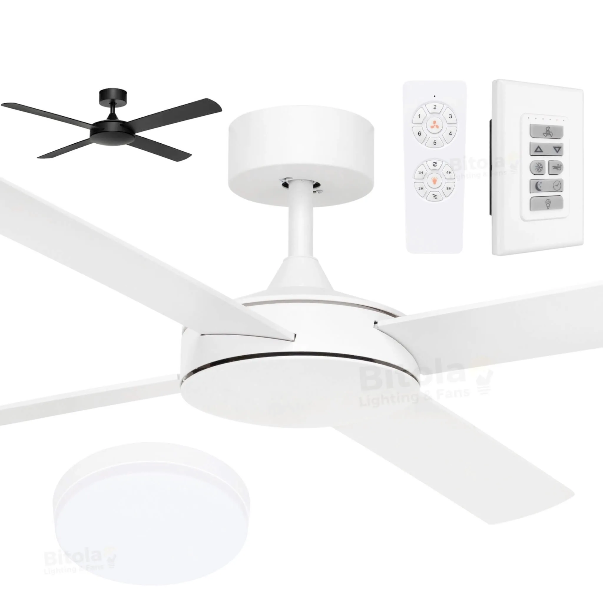 Brilliant Tempest 52" ABS DC Ceiling Fan with Wall Switch and Remote Controller