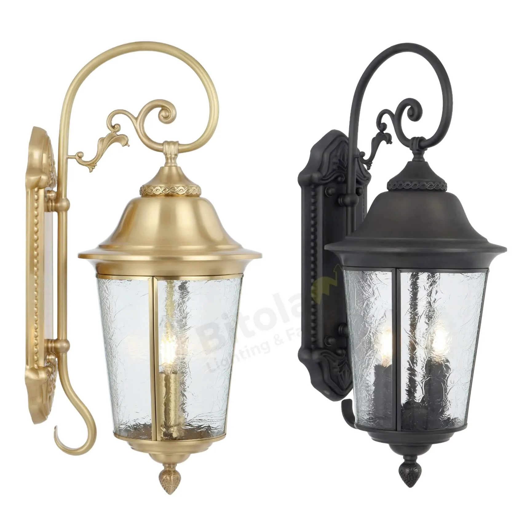 Telbix Tremont Solid Brass Large Outdoor Wall Bracket Coach Light