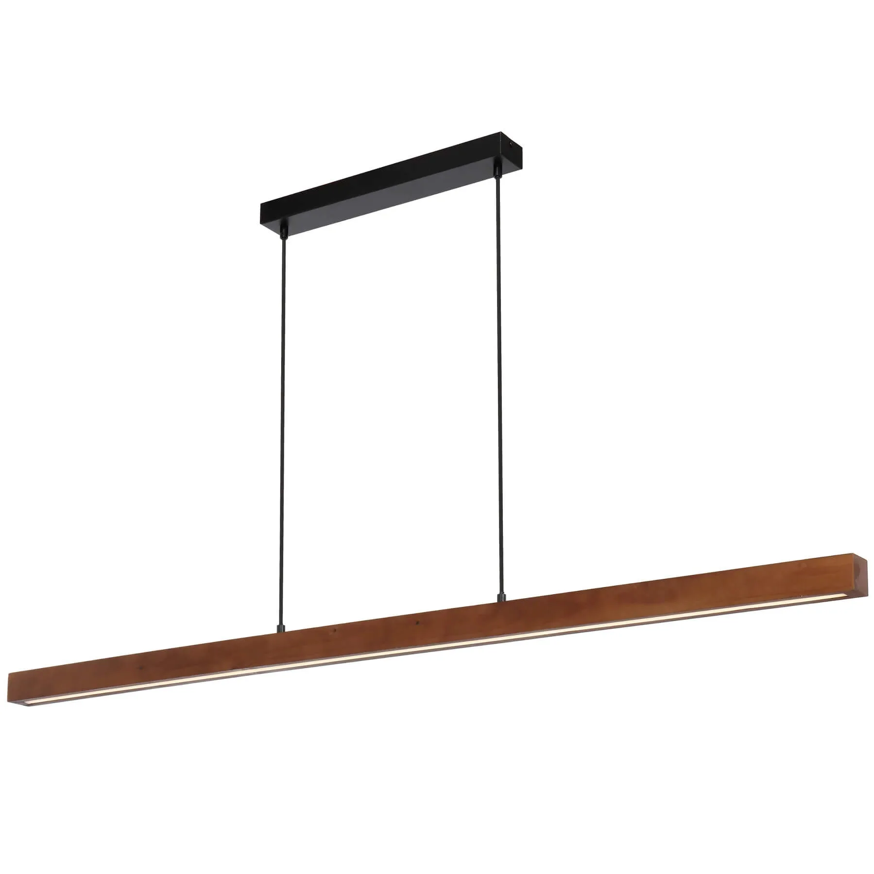Telbix Truso 30w LED 150cm Dark Walnut Timber Wood Linear Ceiling Pendant Light