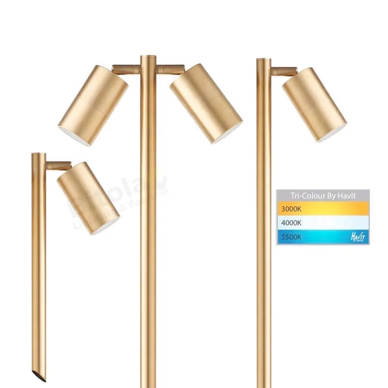 Havit Tivah Solid Brass Gold Spike Lights 405mm / 1000mm - Single or Twin Head
