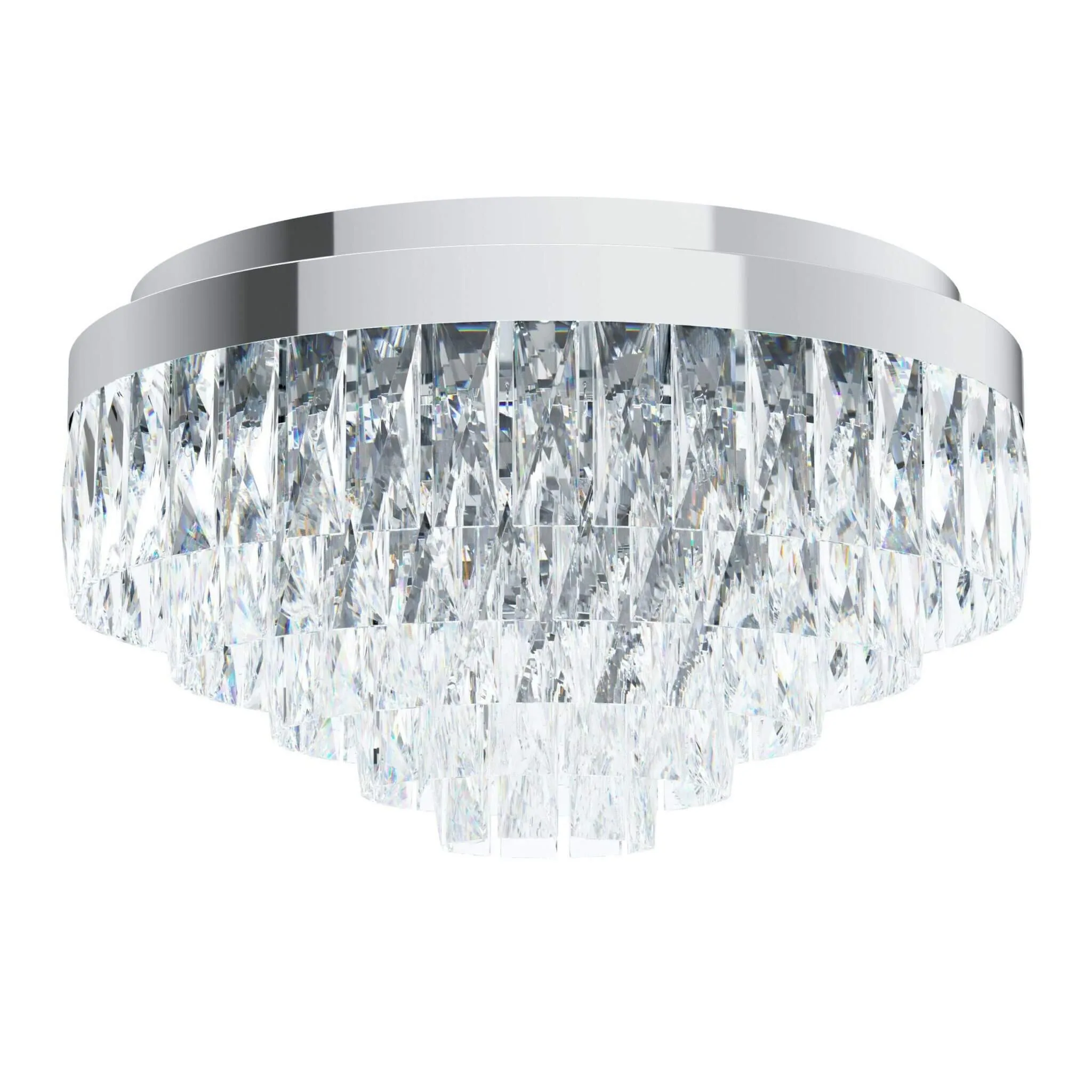 Eglo Valparaiso 1 8 Light Chrome CTC Close to Ceiling Pendant Crystal Chandelier