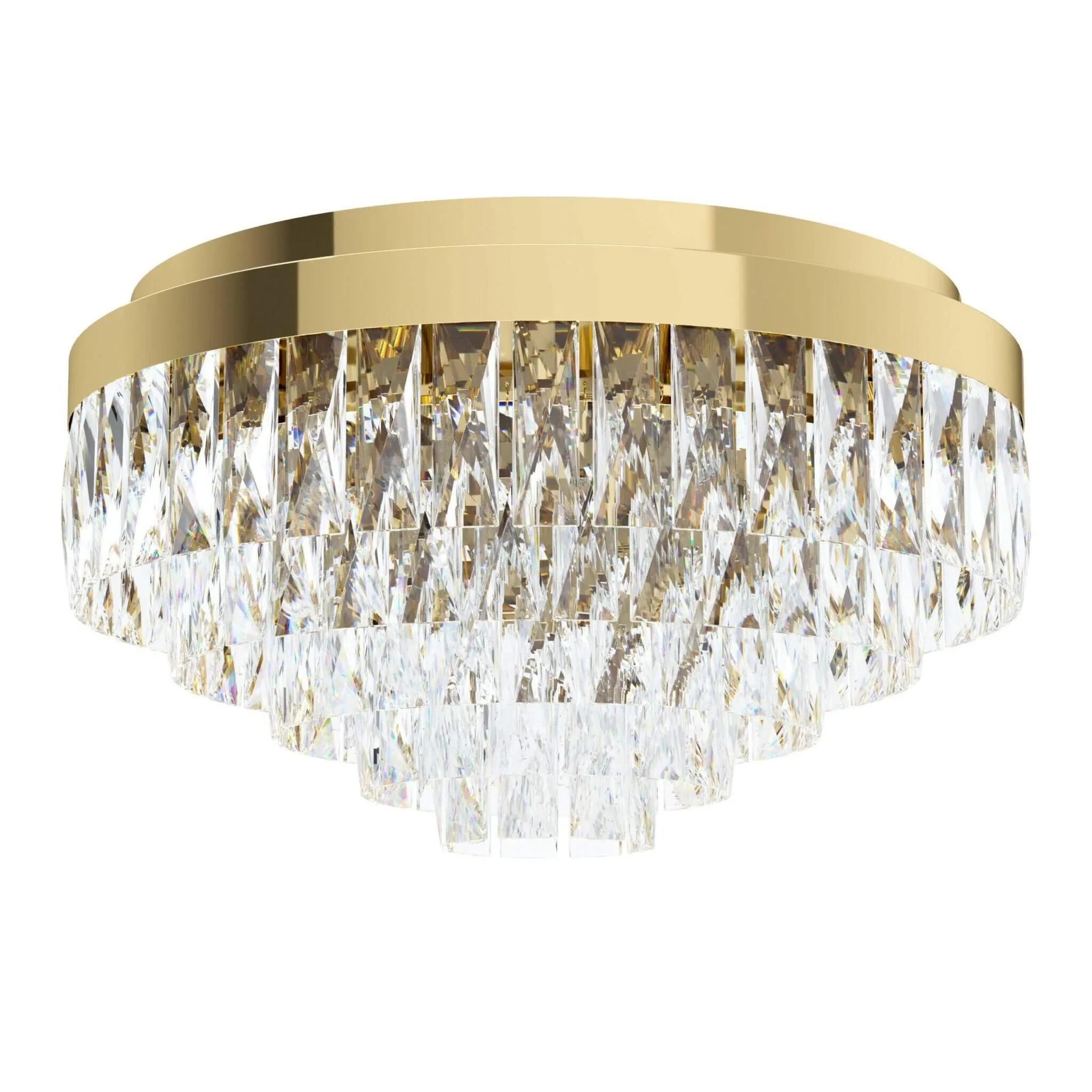 Eglo Valparaiso 8 Light Gold CTC Close to Ceiling Pendant Crystal Chandelier