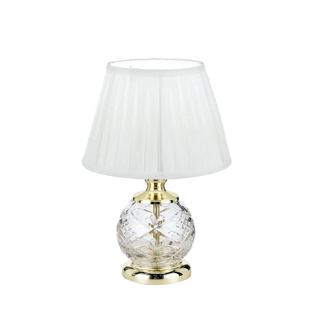 Telbix Vivian Glass Table Lamp in Gold or Chrome