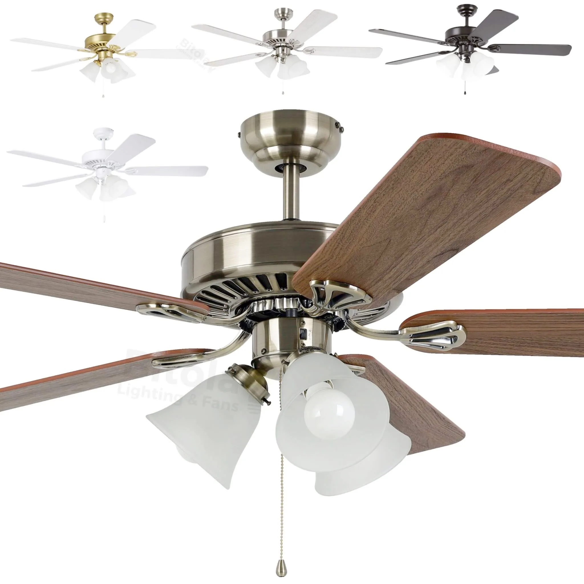 Eglo Waikiki 52" 5 Blade Ceiling Fan with Light and Pull Cord