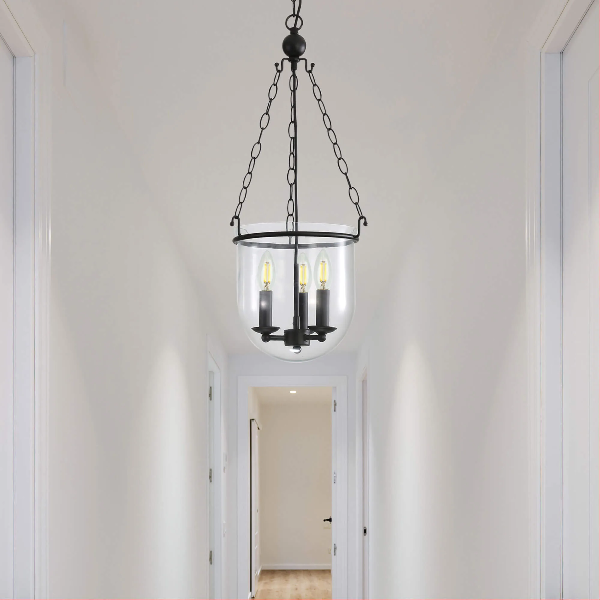 Oriel Weston Traditional Glass 3 Light Ceiling Pendant