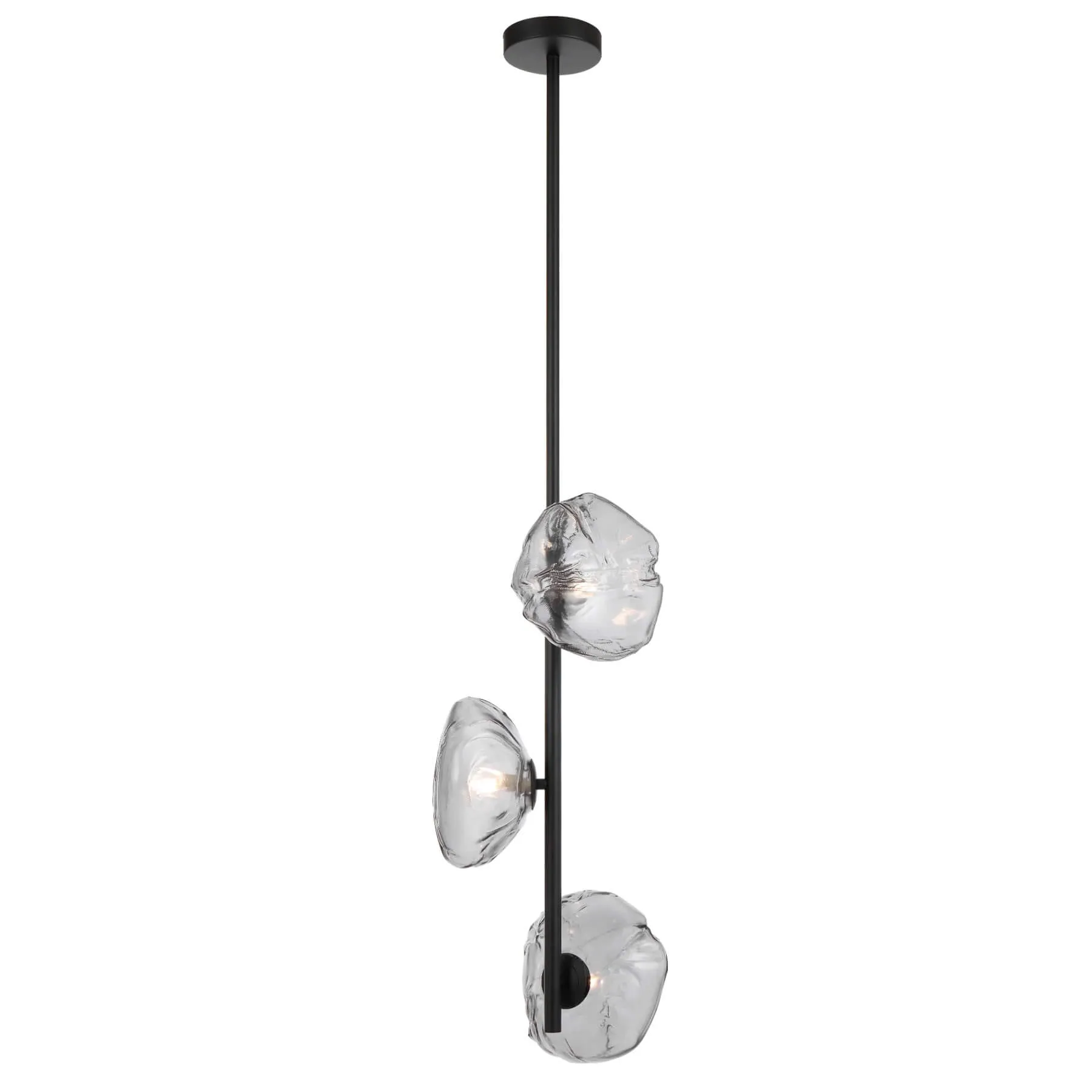 Telbix Zecca 3 Light Vertical Ceiling Pendant with Burlap Texture Glass Shades
