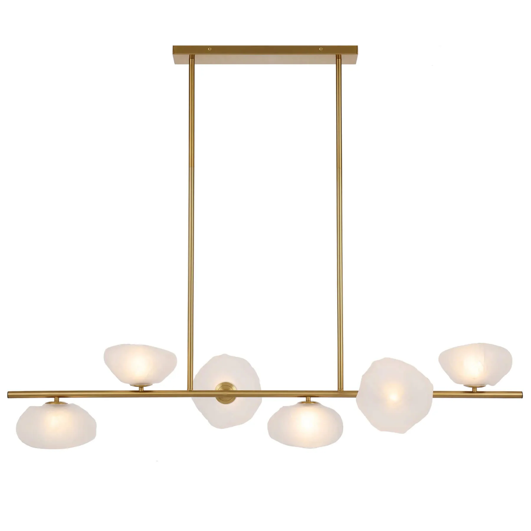 Telbix Zecca 6 Light Ceiling Pendant with Burlap Texture Glass Shades