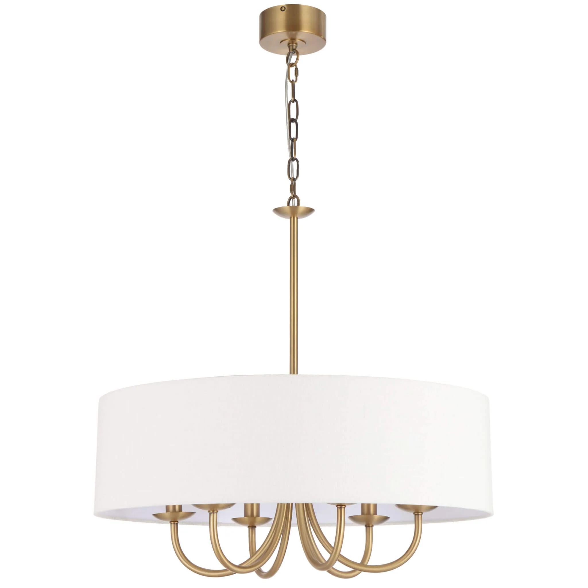 TELBIX SHIRON 6LT PENDANT BRASS/ IVORY LINEN