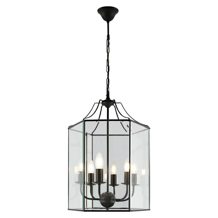 COUGAR LIGHTING ARCADIA 6LT PENDANT BLACK