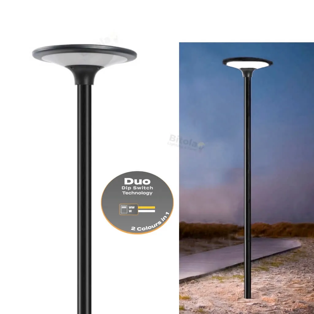 Domus Sunsolar Kit 20w LED Solar Bollard Light Head & 2 Metre Post - 2100 Lumens