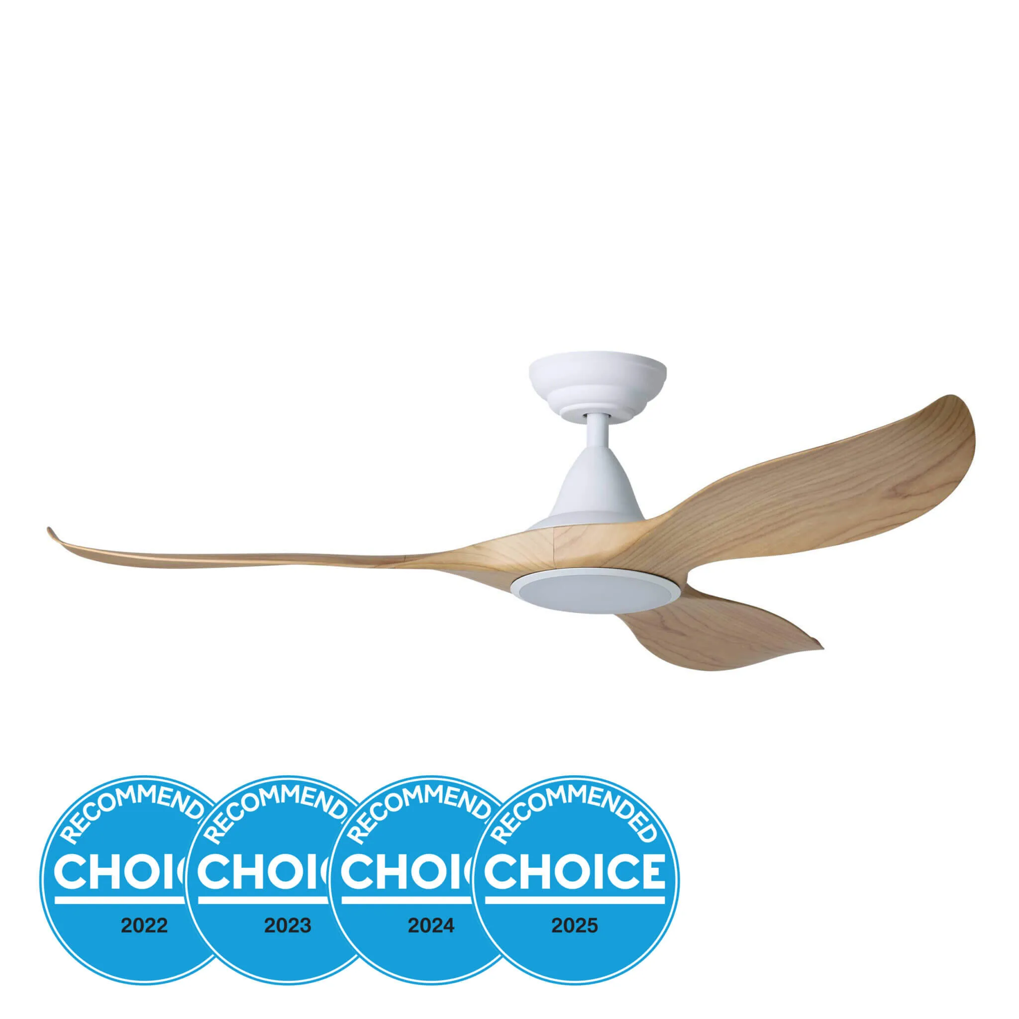 Eglo Noosa 52" DC Fan with LED Light White & Blackbutt