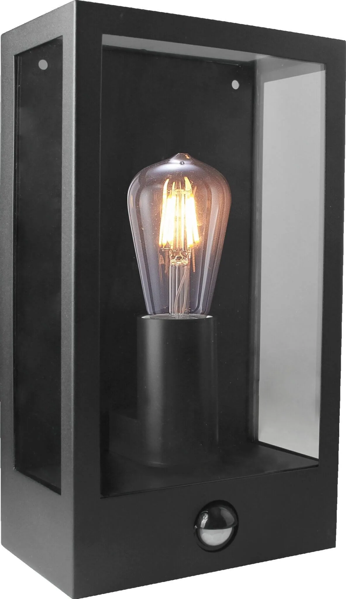 Martec Vancouver E27 Flush Wall Exterior with PIR Sensor Matt Black